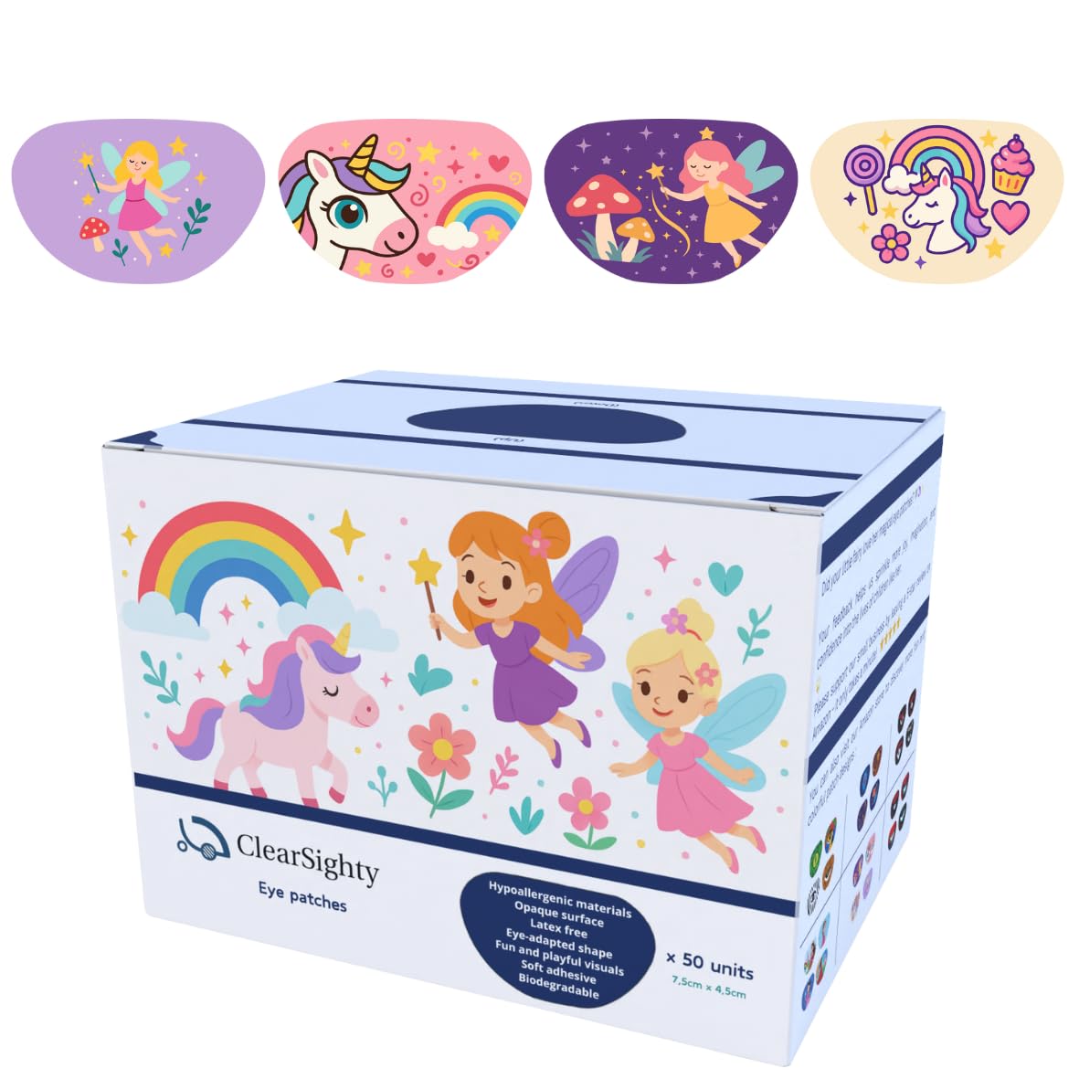 x50 patches oculaires enfants pour traitement de l'Amblyopie (oeil-paresseux) / Strabisme/traitements post-opératoires - Thème monde de fées ! cache oeil enfant - pansement oeil
