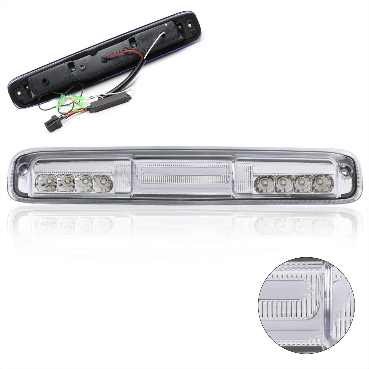 Third 3rd Brake Cargo Light Fit For 99-07 Silverado/Sierra Chrome/Clear LED BAR - Foto 9