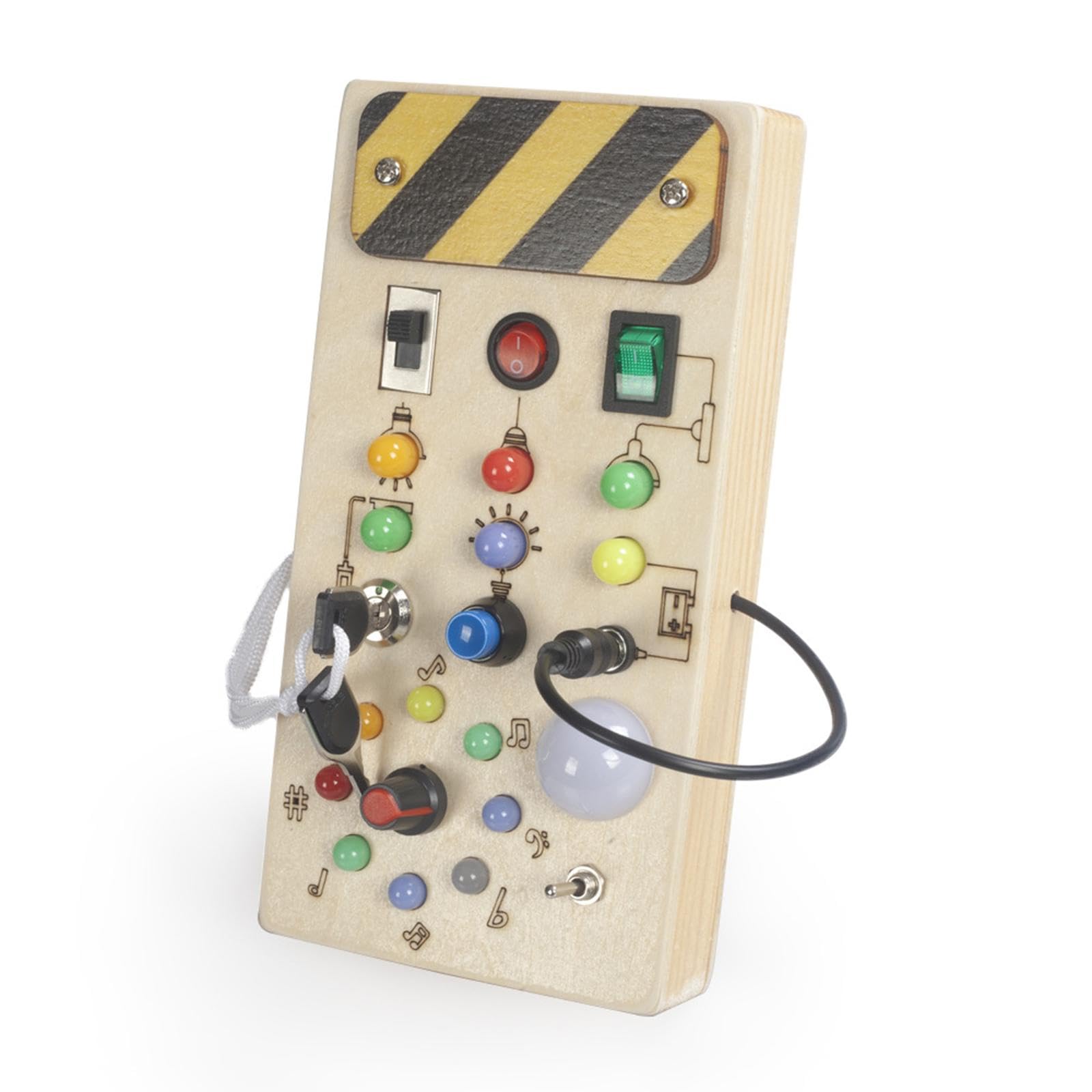 Sharplace Tablero de Actividades con Interruptor de Luz, Juguete Educativo para El Desarrollo de La Motricidad Fina, Juego de Cognición con Panel de