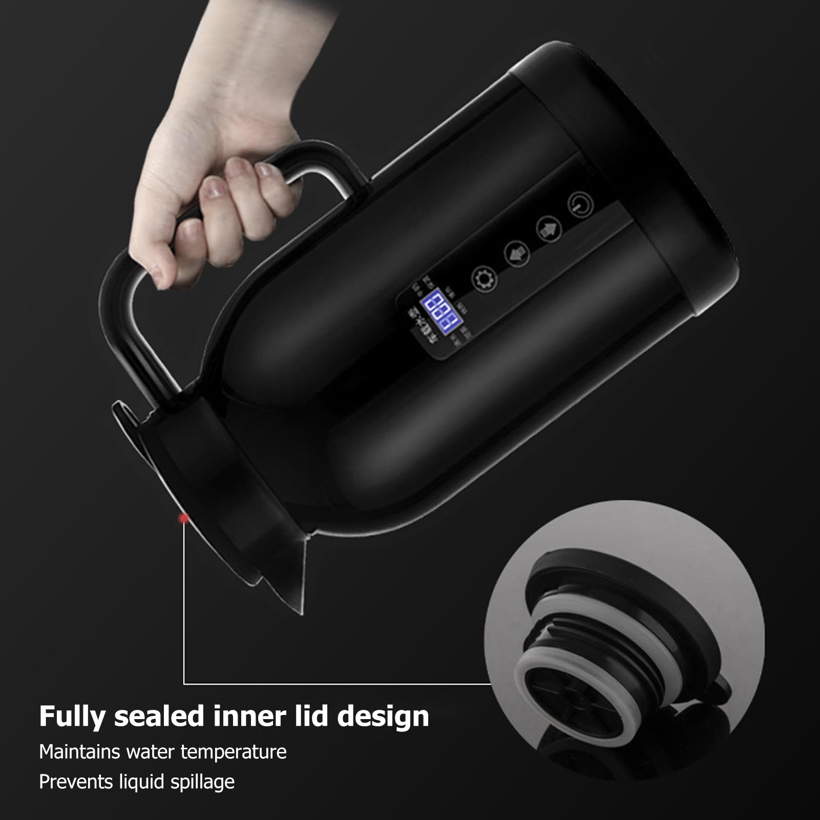 Taza calefactora para coche, Hervidor de agua eléctrico portátil, botella calentadora de 1300ML