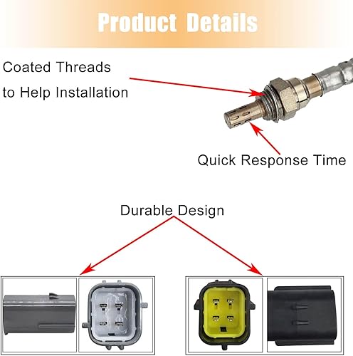 Miniatura 4 de Sensor de oxígeno O2 250-24794 de repuesto calentado aguas arriba y aguas abajo para Nissan Altima Rogue 2.5L Calif 2008-2013, sensor de oxígeno O2