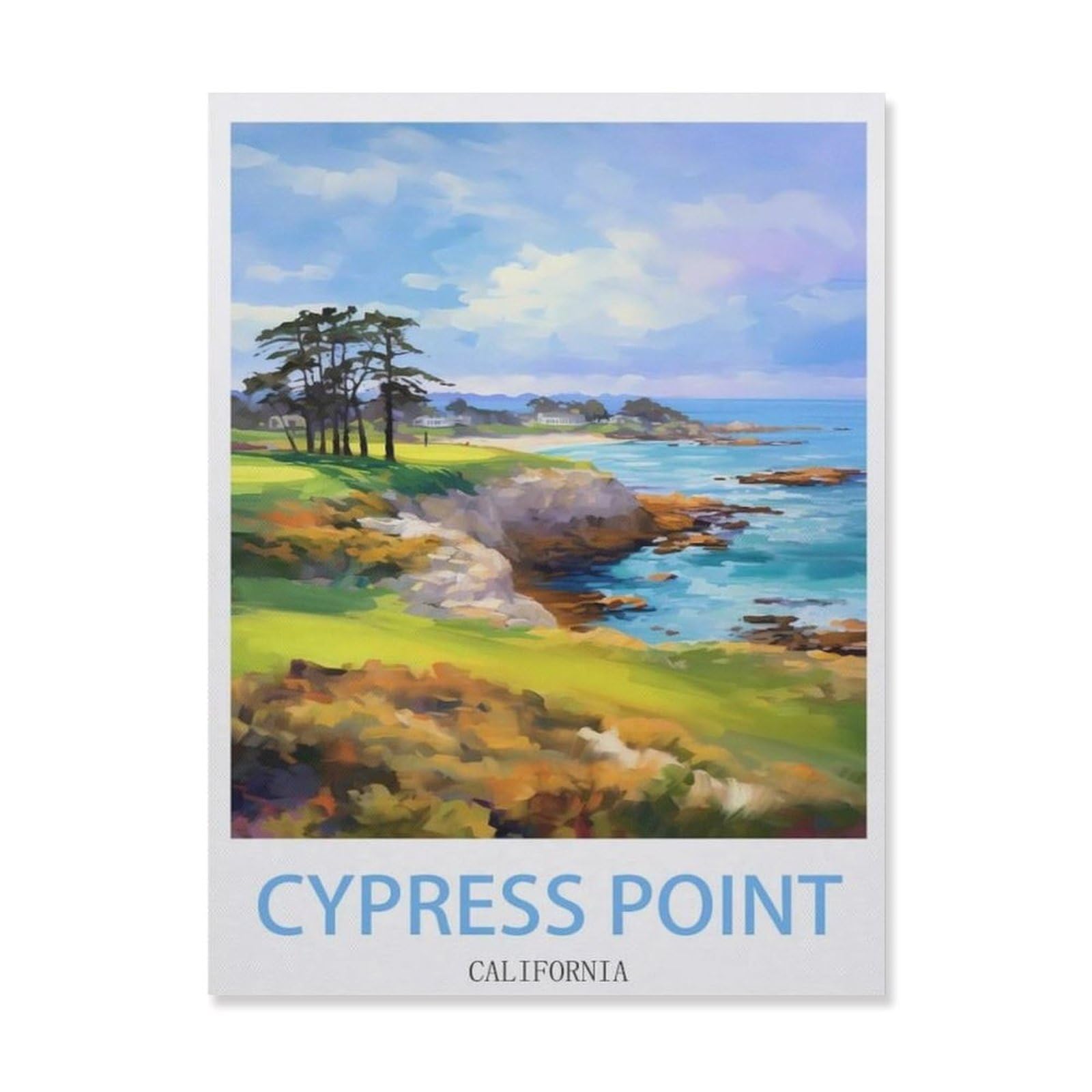 Cypress Point California，Metal Tin Sign,For Farmhouse Home Bathroom Garage Cafe Office Kitchen Restaurant Man Cave Vintage Art Wall Decor Poster(15x30cm）6x12 inch-EF42