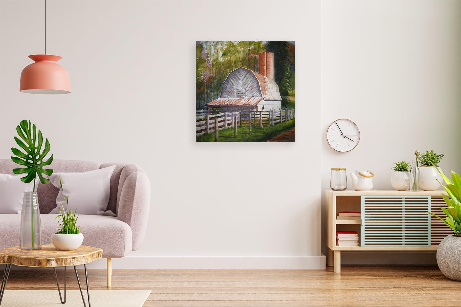 VERRE ART Printed Framed Canvas Painting for Home Decor Office Wall Studio Wall Living Room Decoration (14x14inch Wrapped) - Boone Barn