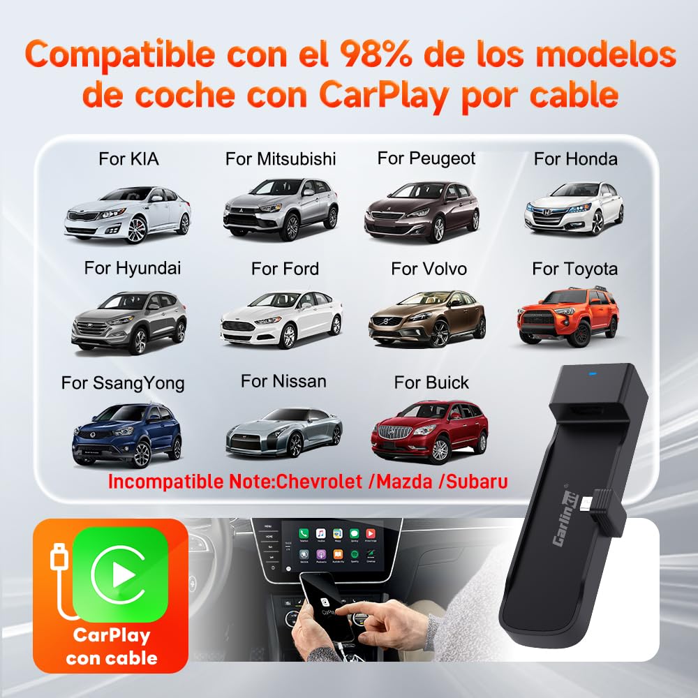 Carrinkit Car TV HDMI 2026 Fire Stick Converter, HD HDMI Car Adapter, Puede convertir Vídeo/Juego en Coche, Plug - and - Play, Adecuado para vehículos por Cable y Equipos de Fire Stick