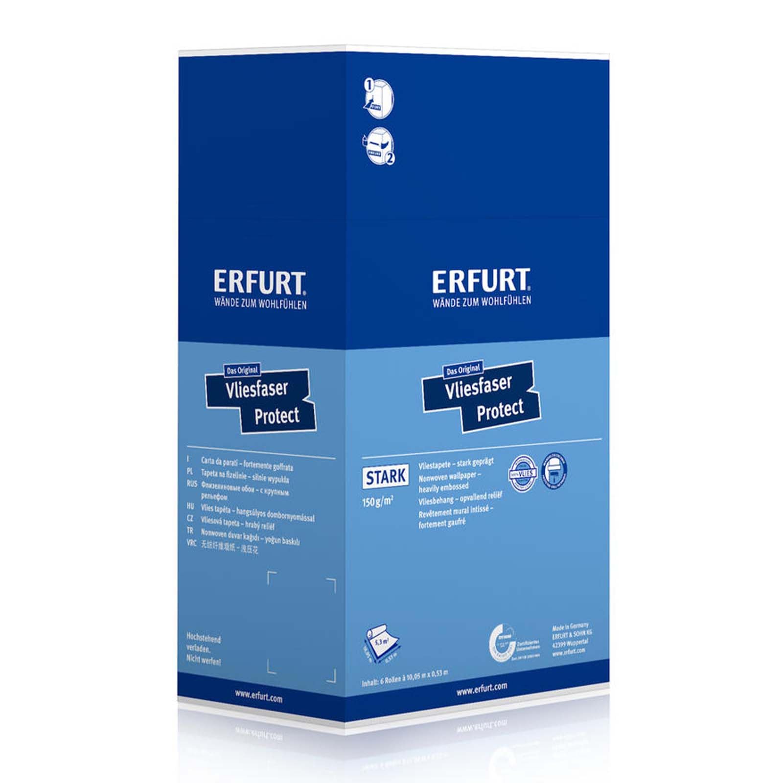 Erfurt Vliesfaser Protect 210 Vliestapete 10.05X0.53 Strukturtapete 6 Rollen 1004318