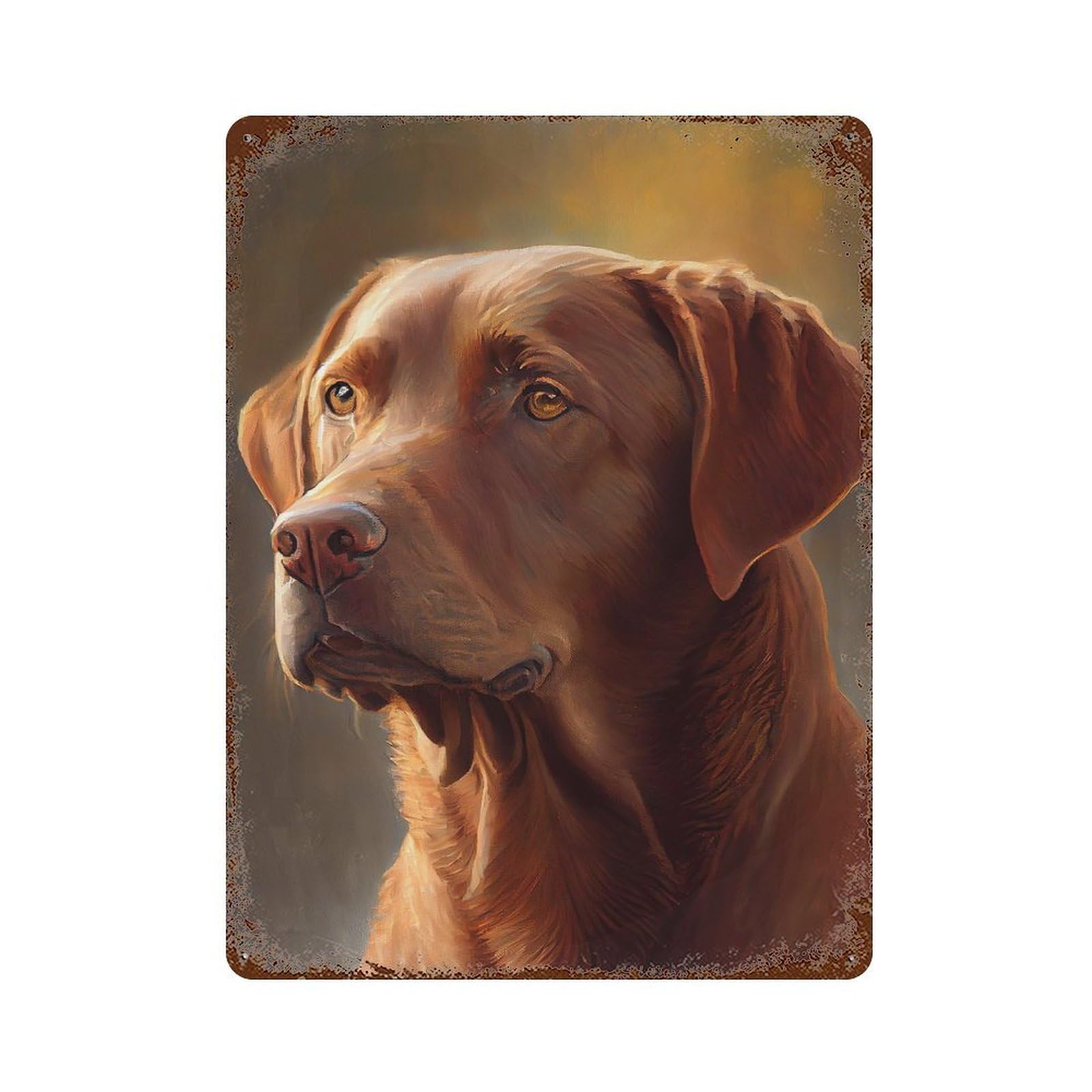 Rust Effect Chesapeake Bay Retriever Retro Metal Sign 15.7"x11.8", Classic Wall Plaque for Cafe, Home Bar And Lounge Decor