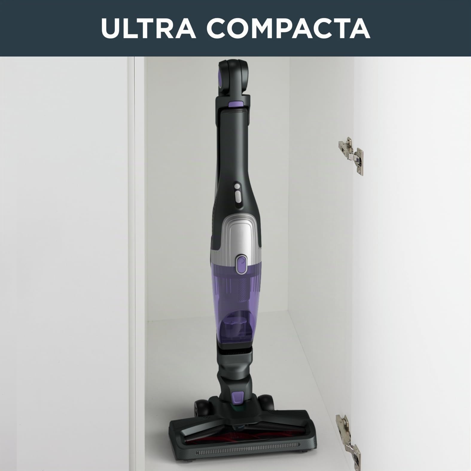 Rowenta X-TREM Compact 2 en 1 - Aspiradora escoba sin cable multisuperficies, aspiradora de mano muy ligera, hasta 60 min, Vision System, hasta el 99% filtrado, apta para personas alérgicas, RH1238