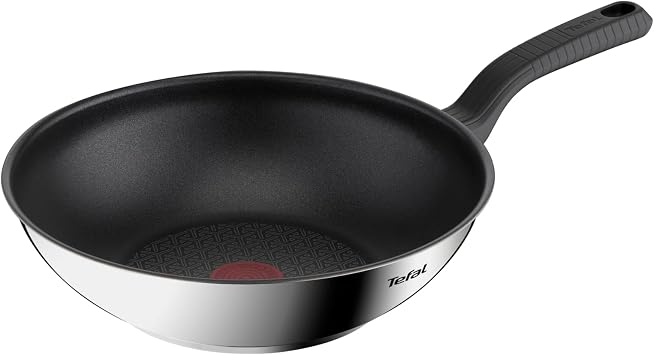 Tefal Comfort Max Stainless Steel Non-Stick Wok 28 cm, Dishwasher Safe