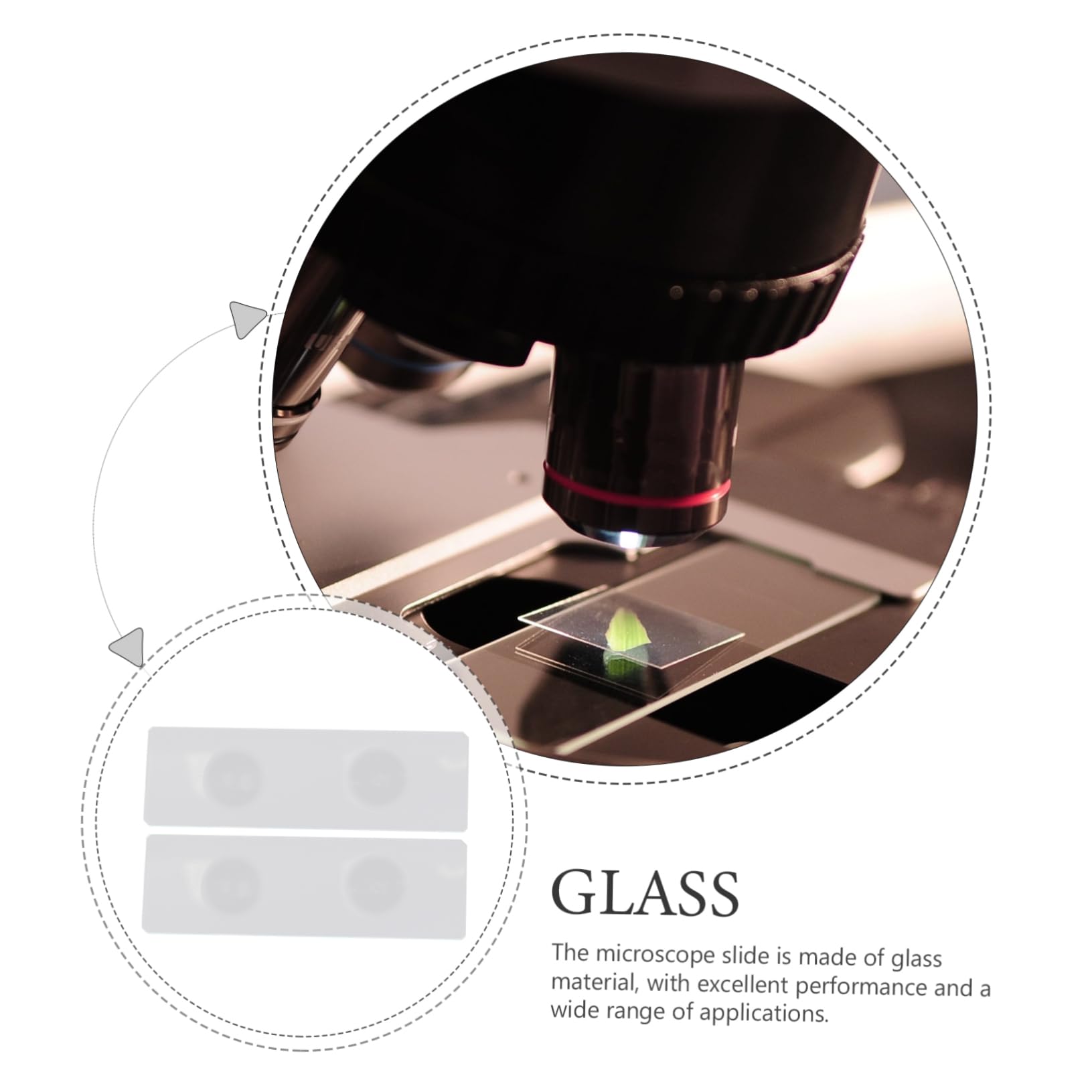 Holibanna de Portaobjetos de Vidrio Doble Cóncavo Superficie Lisa 50 Piezas para Muestras Acuáticas para Laboratorio y Observación Precisa