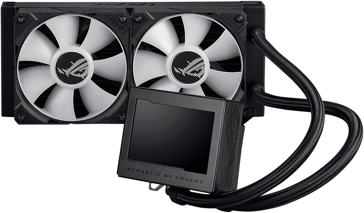 Asus ROG Ryujin III 240 ARGB – Kit de Refrigeración líquida CPU, Bomba Asetek 8a generación, 2 ventiladores de 120 mm, pantalla LCD de 3.5″, Compatible con Intel LGA 1700, 115x, 1200 y AM4, AM5 10