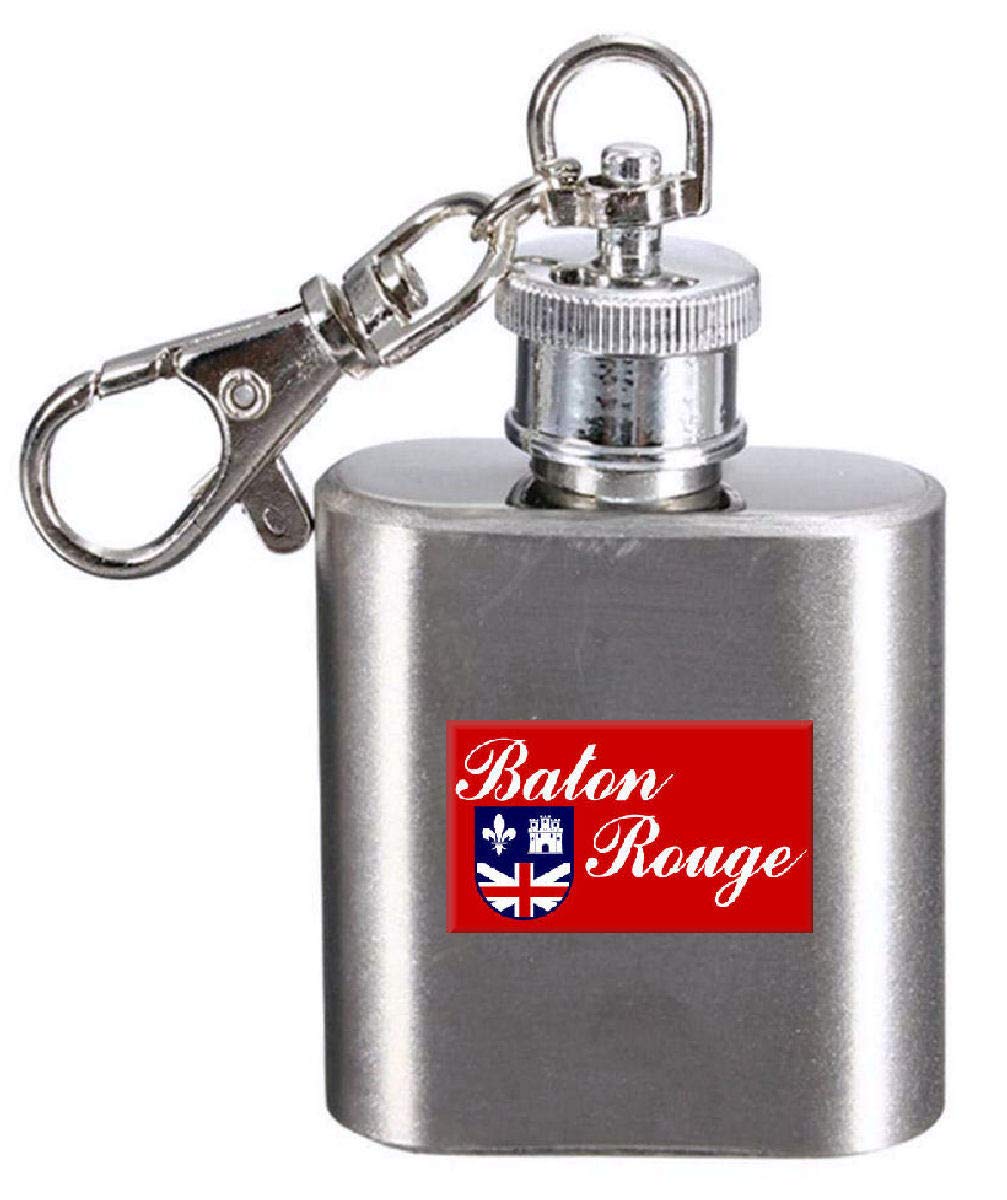 Porte-clés flasque gravé Baton Rouge un cadeau symbolique pour homme