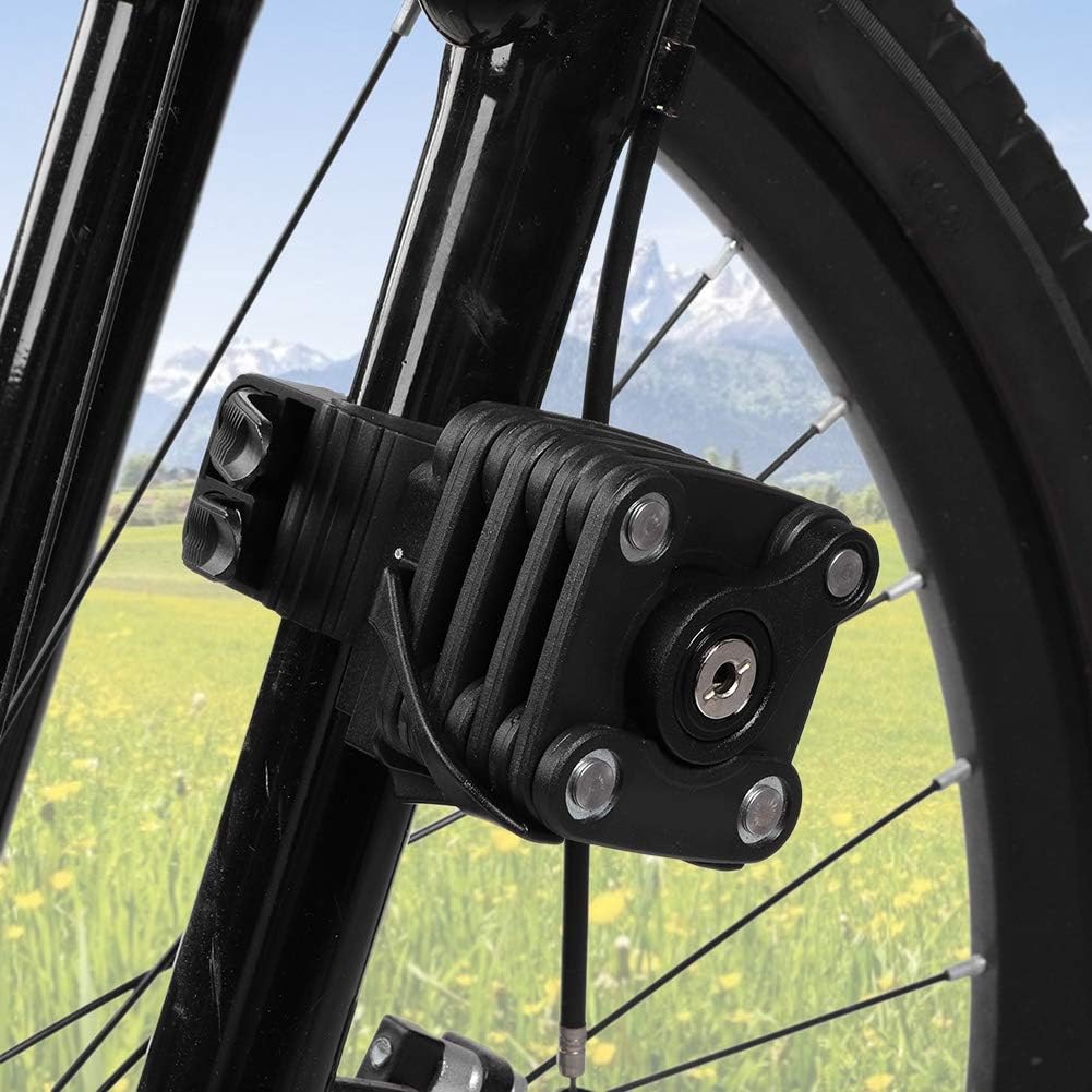 自転車ロック、ABS カバー付き高強度合金、複数の自転車用の盗難防止折りたたみデザイン、安全なハンドルとシートポストマウント