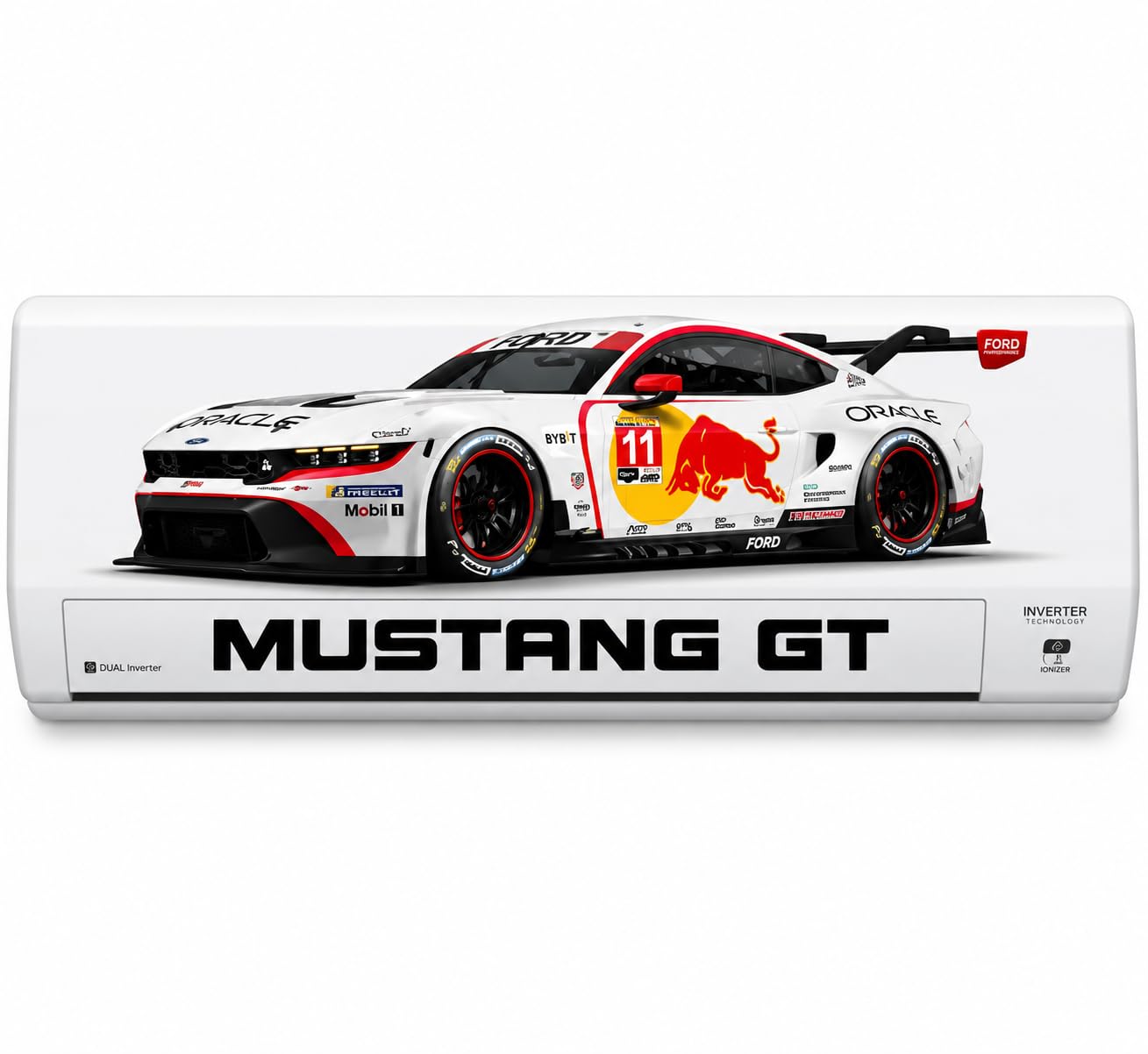 Sports Car AC Wall Sticker for Split Air Conditioner | Decorative Vinyl Decal for Home, Bedroom, Office & Gaming Room | Stylish Racing Car Design | Size 30 x 60 cm (White)-image-16