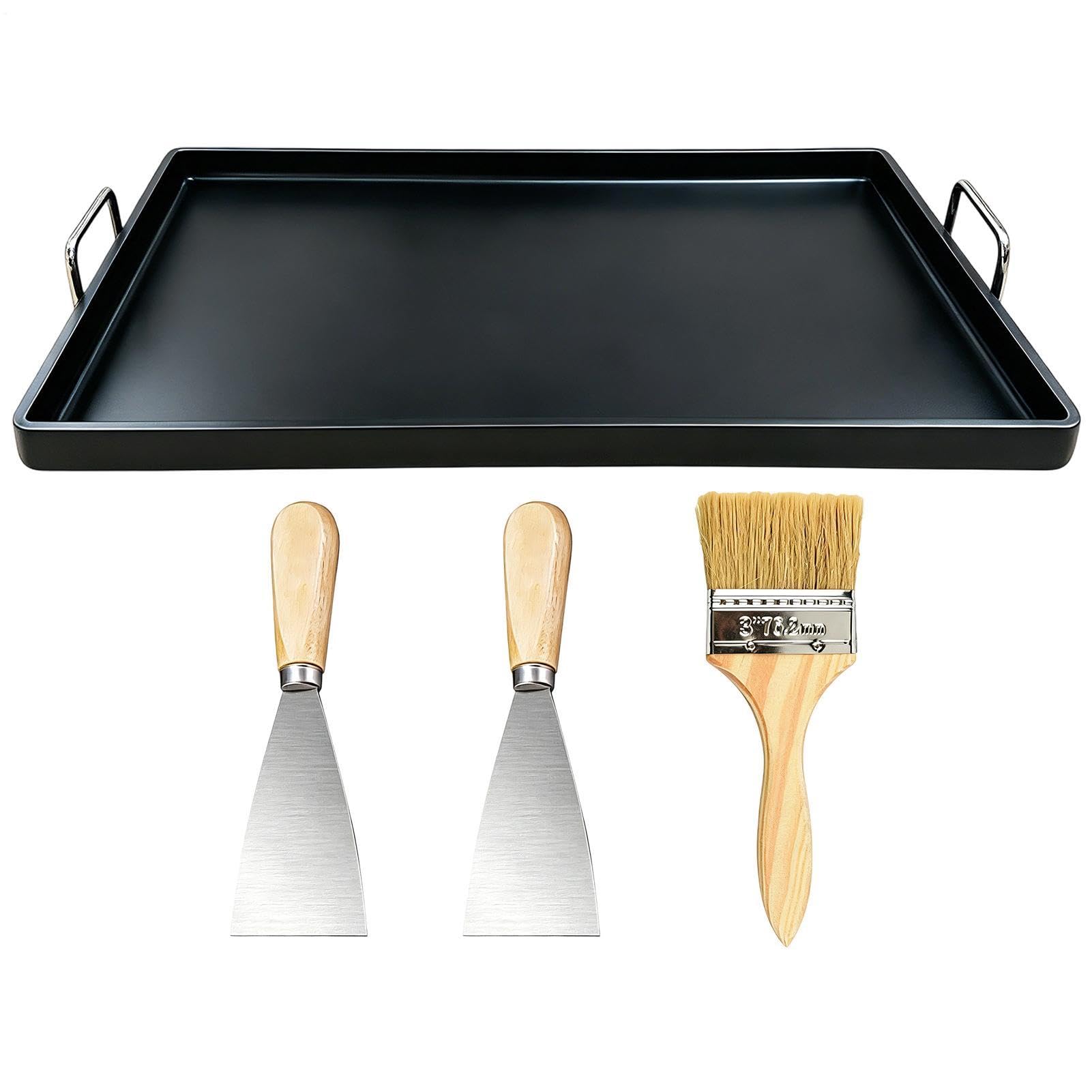 Generisch Bistecchiera da campeggio con manici stabili, con rivestimento antiaderente per pane, bistecca, pancake, campeggio, barbecue
