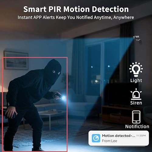 Miniatura 6 de Cámara celular 4G LTE para interiores, cámara de seguridad portátil sin WiFi con sensor de movimiento de radar, cámara interior 2K, batería larga,