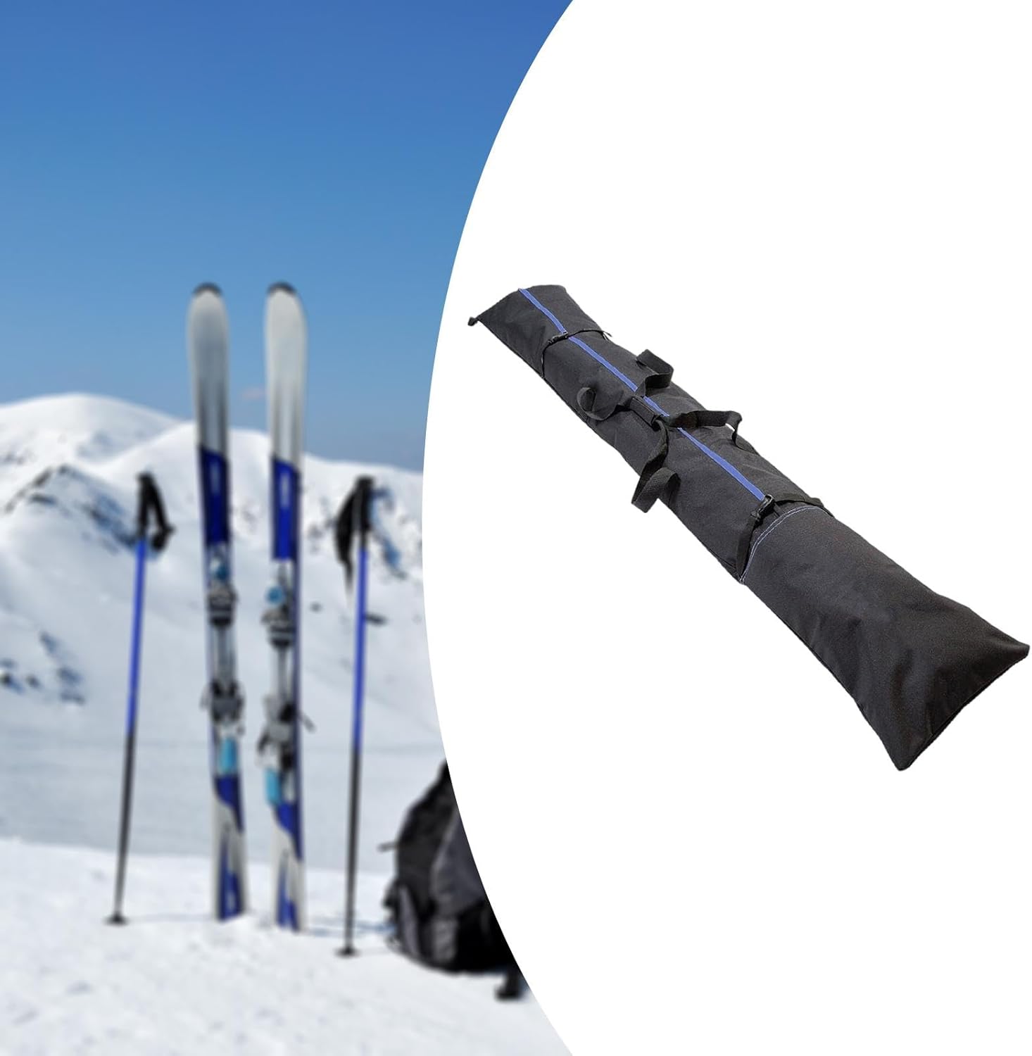 Qianly Ski Bag Fits Ski up to 200 cm Long,Portable,Snowboard Bag for Winter Sports Skiing Outdoor