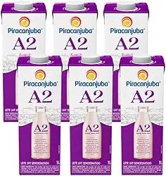 Leite Piracanjuba A2A2 Semidesnatado, Garrafa, 6un, 1L, 2% de Gordura, Leite A2A2