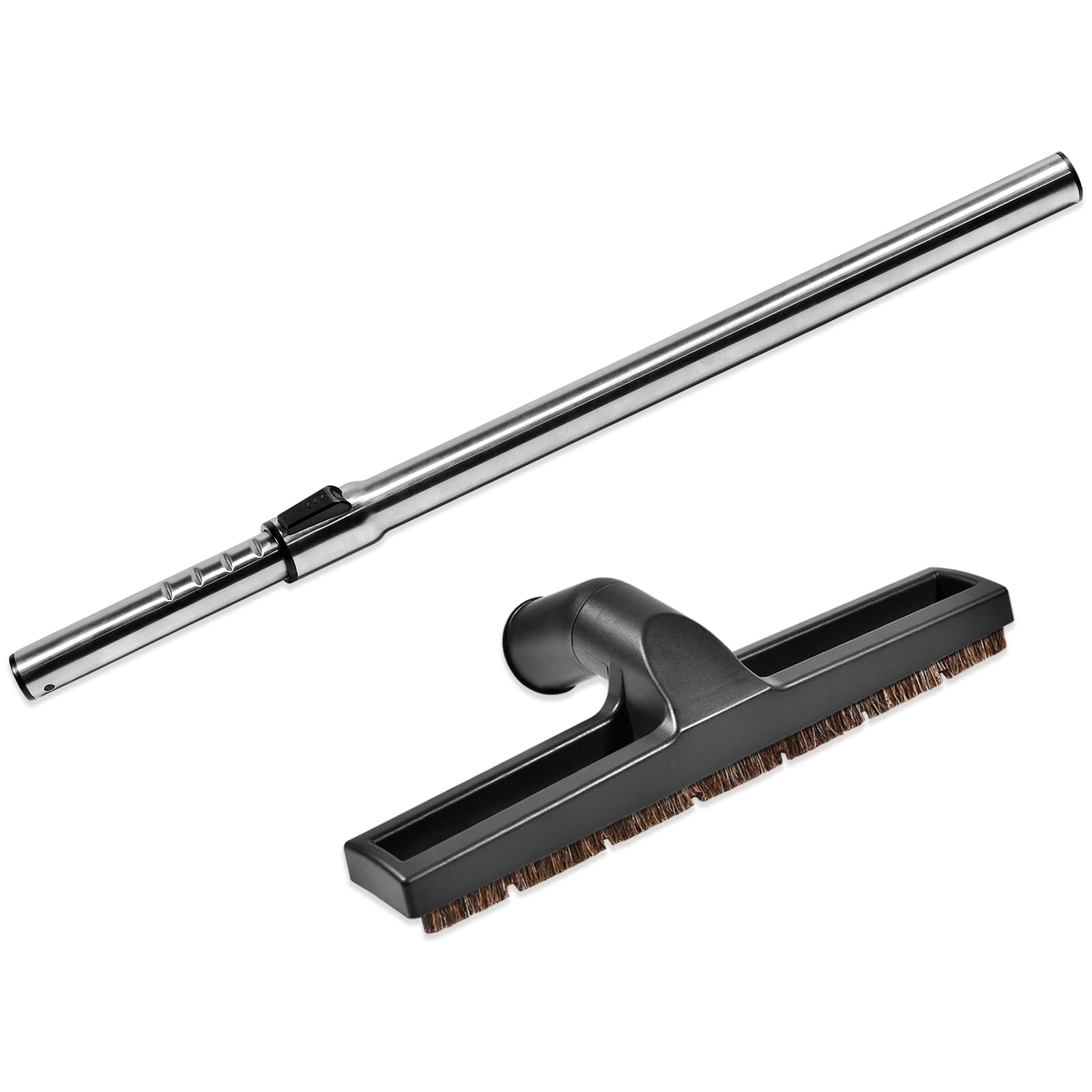 Eagles Hardwood Floor Brush with 1-1/4" Stainless Steel Vacuum Extension Wands Remplacement 32mm Universal Vacuum Cleaners Accessories Attachment Length 39"