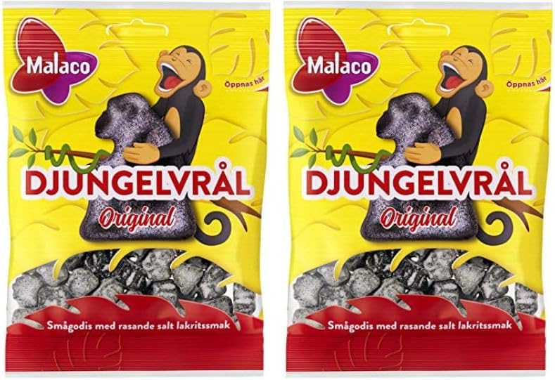 Cloetta Malaco Djungelvral - Supersalty Liquorice 80g - Pack of 2