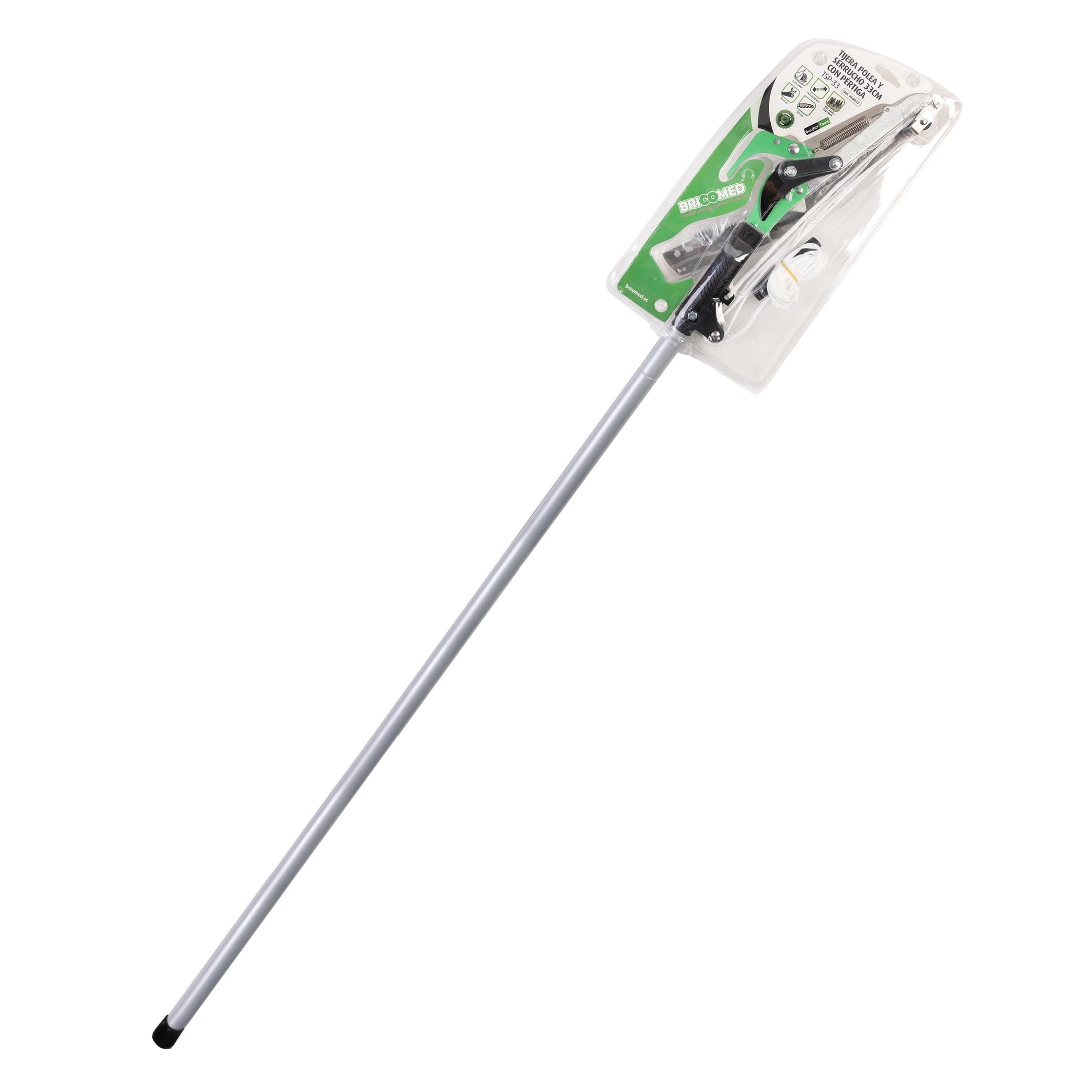 Pertiga telescopica 1,85-2,90m con set polea tijera/serrucho para poda con altura