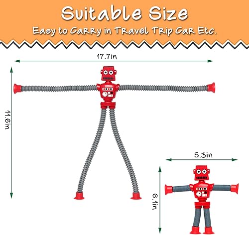 Miniatura 6 de 4 piezas de juguete robot que cambia de forma, tubos telescópicos para reventar, juguetes sensoriales, cesta de relleno de calcetines para niños con
