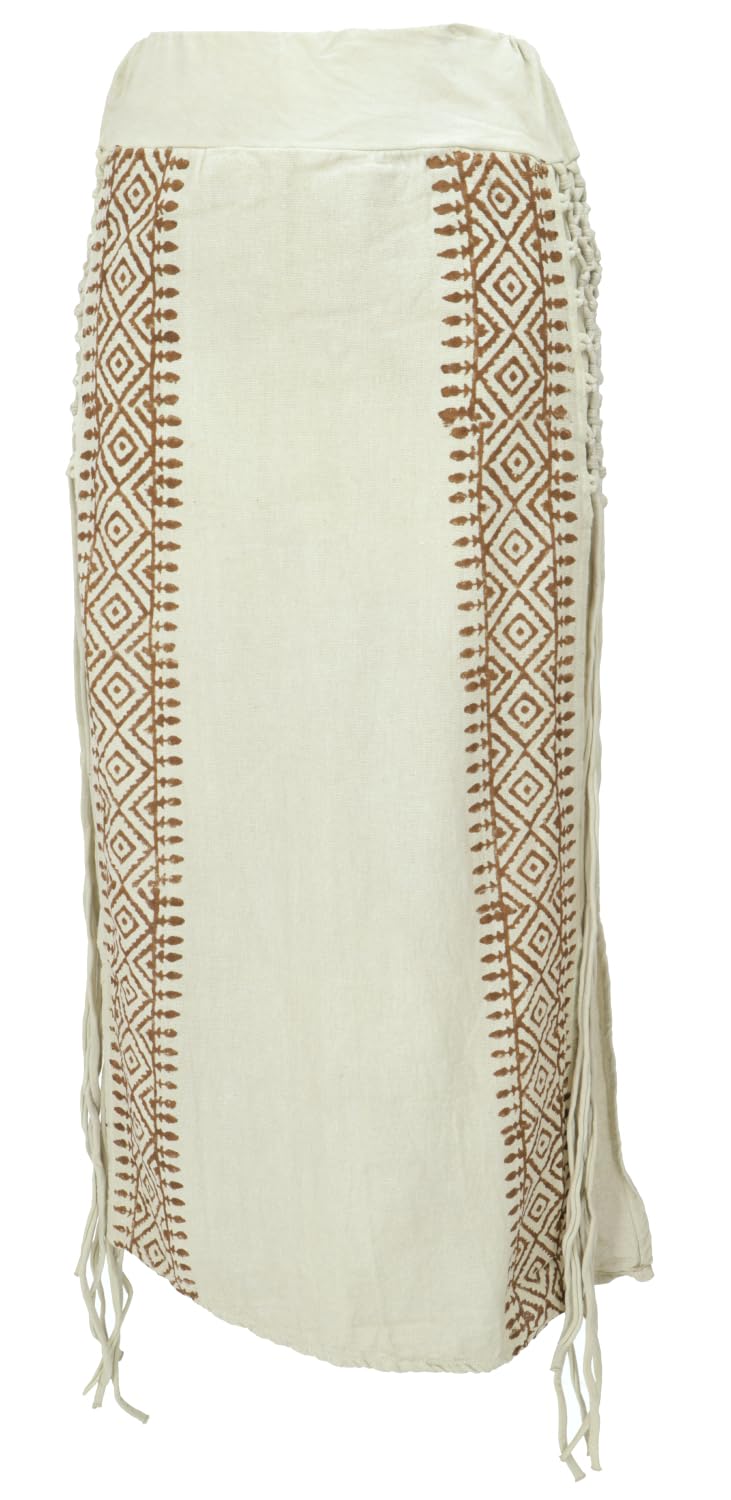 GURU-SHOP, Falda Maxi Batik, Falda Larga de Verano, Krinklerock, Verde, Sintético, Tamaño:38, Faldas Largas