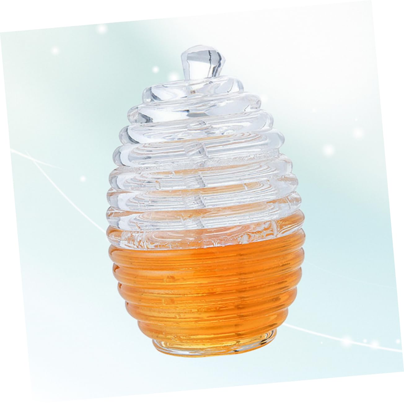 GRIRIW 2pcs Jar for Syrup Storage Pot Acylic Honey Jar Juice Dispenser Honey Container Glass Dipper