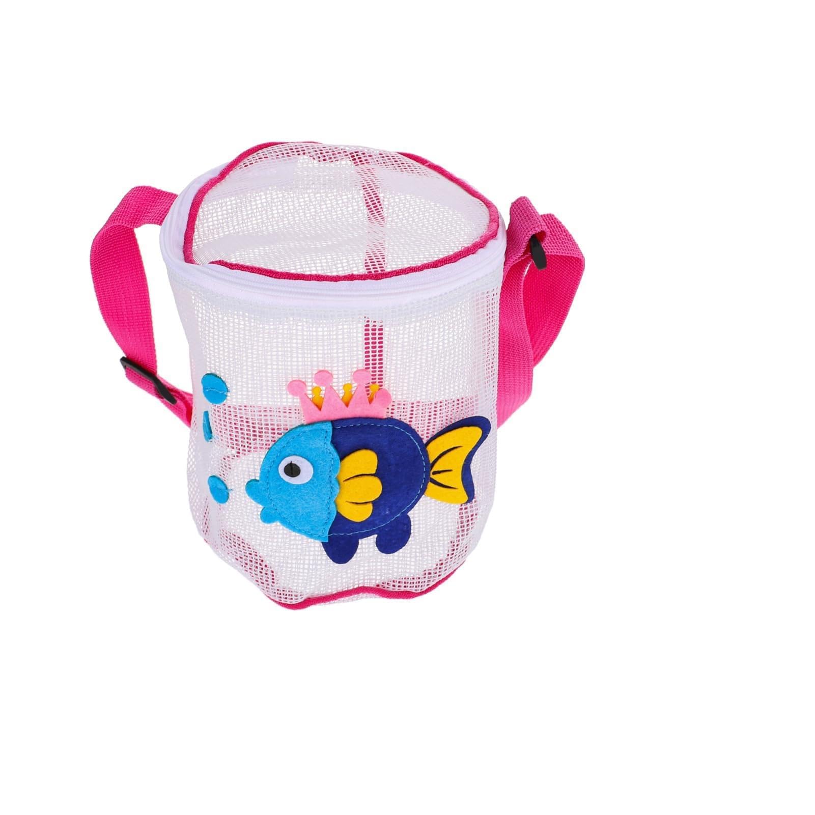 HONMEET Beachcomber Bag with Zipper Mesh Beach Toy Bag for Storage PVC Material
