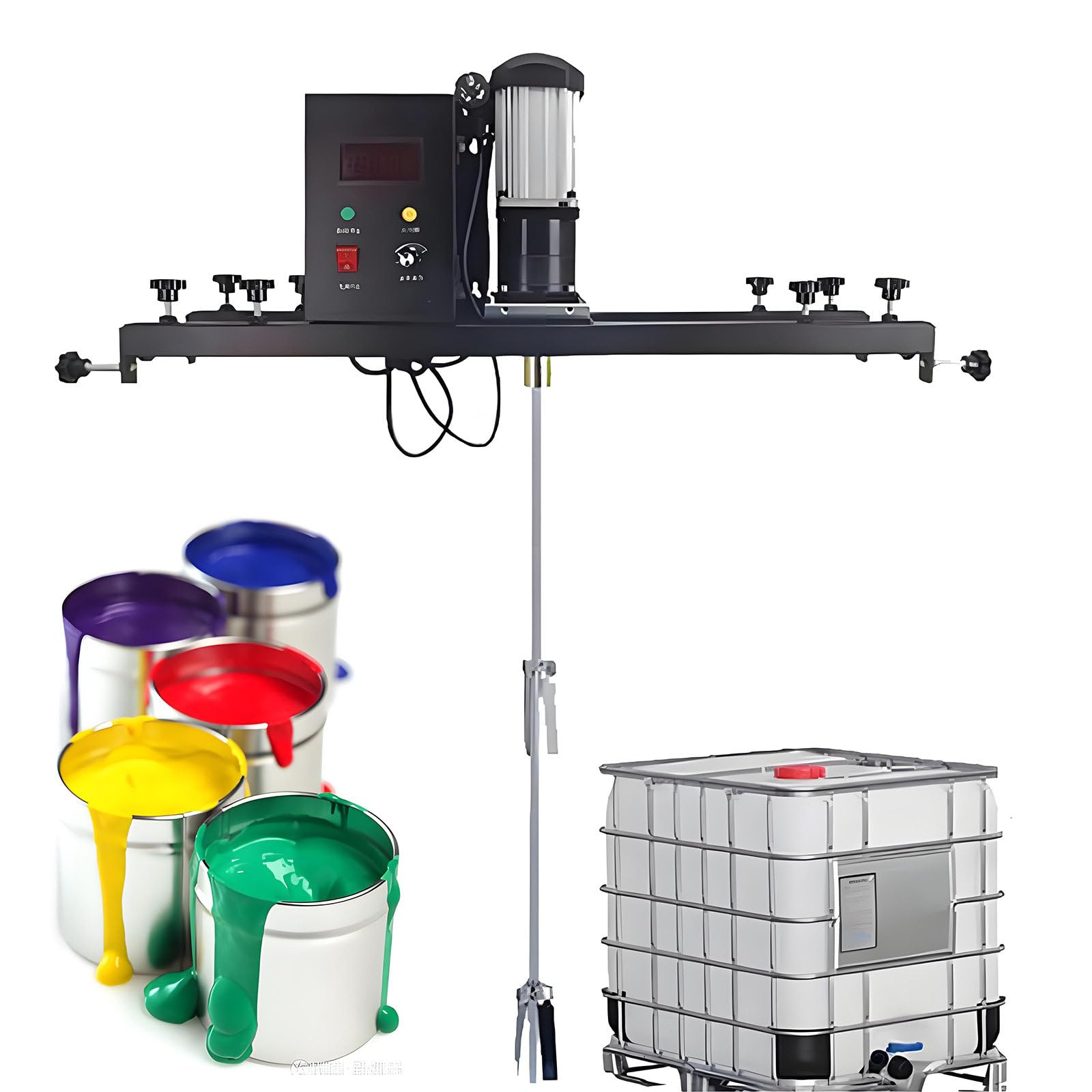 GUTYGIO Tank Mixing Machine,1 Ton Commercial Paint Stirrer Machine with Stand Hanger, Paint Mixing Equipment, IBC Stirrer,for Dissolving Agitator A