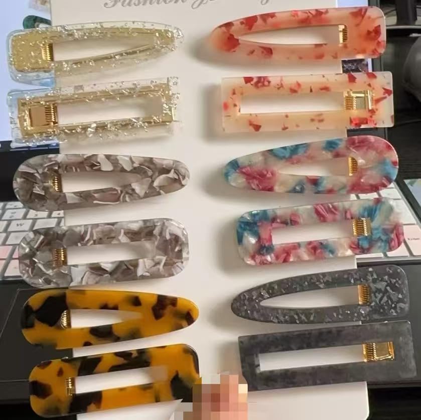 12 Pieces Acrylic Resin Marble Hair Clips Set, Decorative Pearls Hair Barrettes Sweet Decorative Bobby Pins Hairpin Headwear Hair Accessories Headwear for Women and Girls… - Image 8