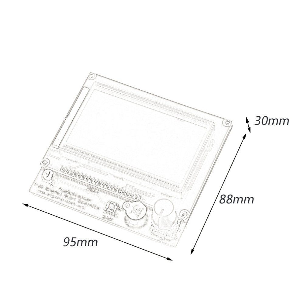 Graphic Smart LCD12864 - modulo controller con display LCD12864 per stampante 3D, con adattatore e cavo per Ramps 1.4 RepRap