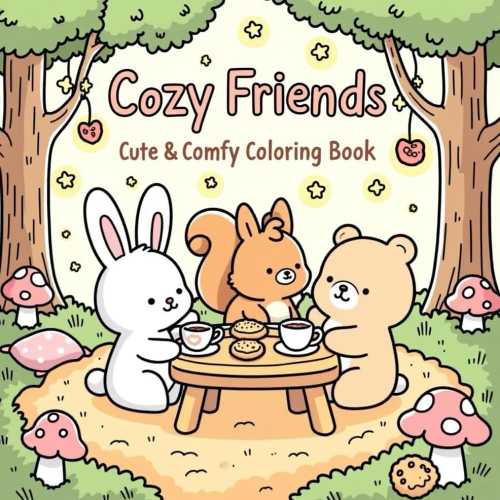 Cozy Friends: Cozy Friends Cute & Comfy Coloring Pages