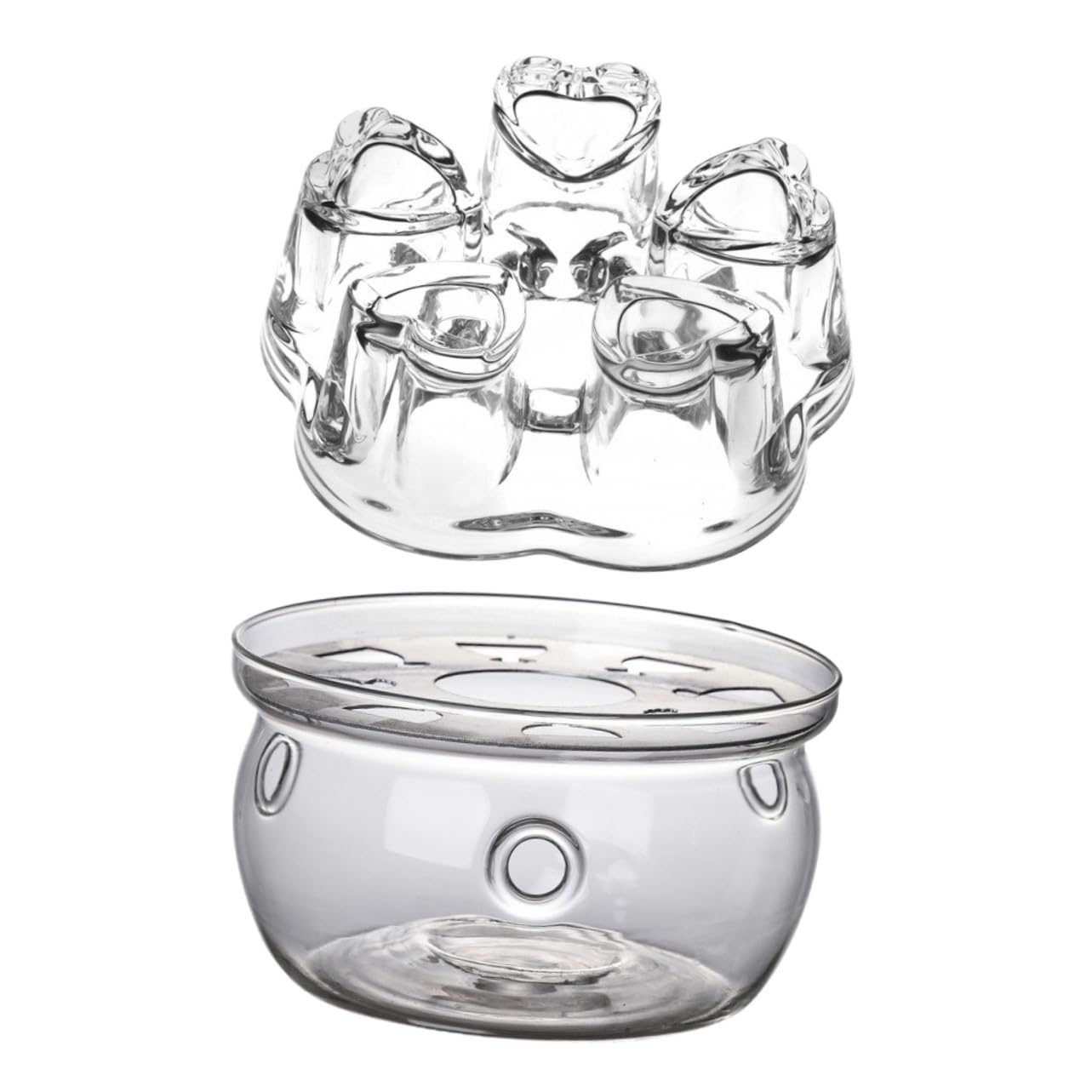 2 Stück Glas Teekannen Stövchen Hochborosilikat Teewärmer Milchwärmer Ohne Kerze Für Zuhause Büro Warmhaltefunktion Belüftete Basis Praktisch Elegant