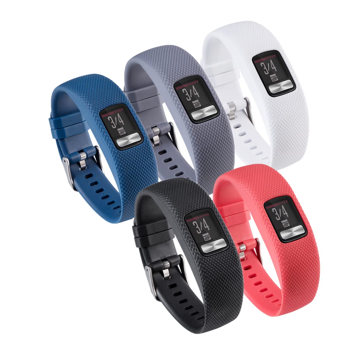 Yoobuu Watch Strap Compatible with Garmin vivofit 4, Sport Silicone Wistband Replacement Band for Garmin vivofit 4 Fitness tracker (#1, L)