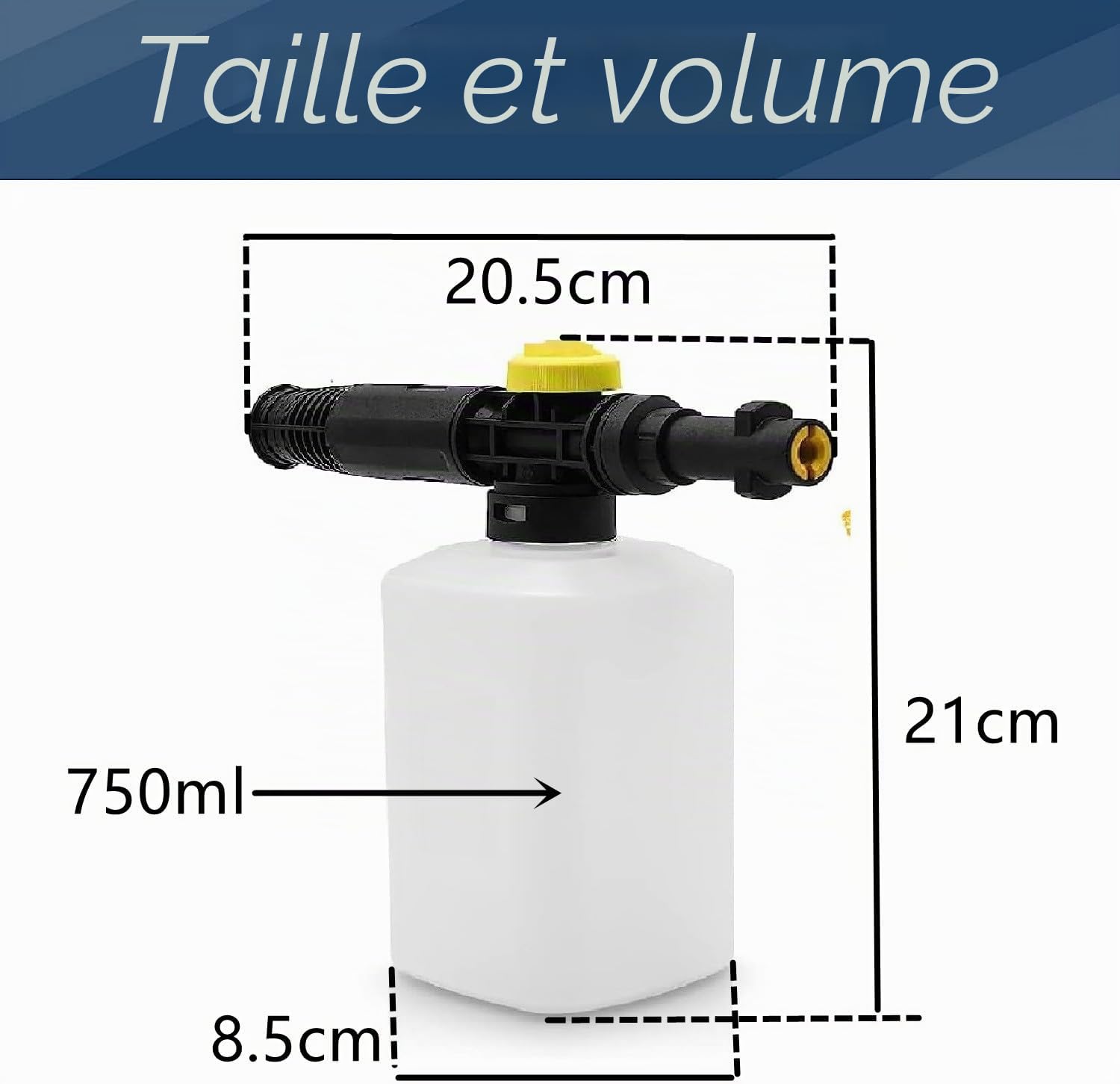 Canon à mousse à haute pression de 750 ml pour Karcher K2 K3 K4 K5 K6 K7, pistolet à mousse neige, nettoyeur à savon pour voiture, buse réglable