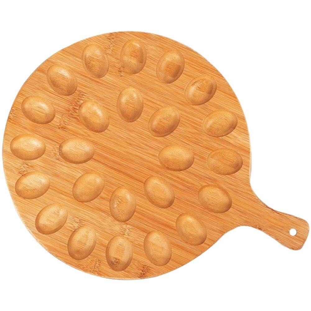 Caja de almacenamiento de huevos de madera de 24 agujeros para encimera
