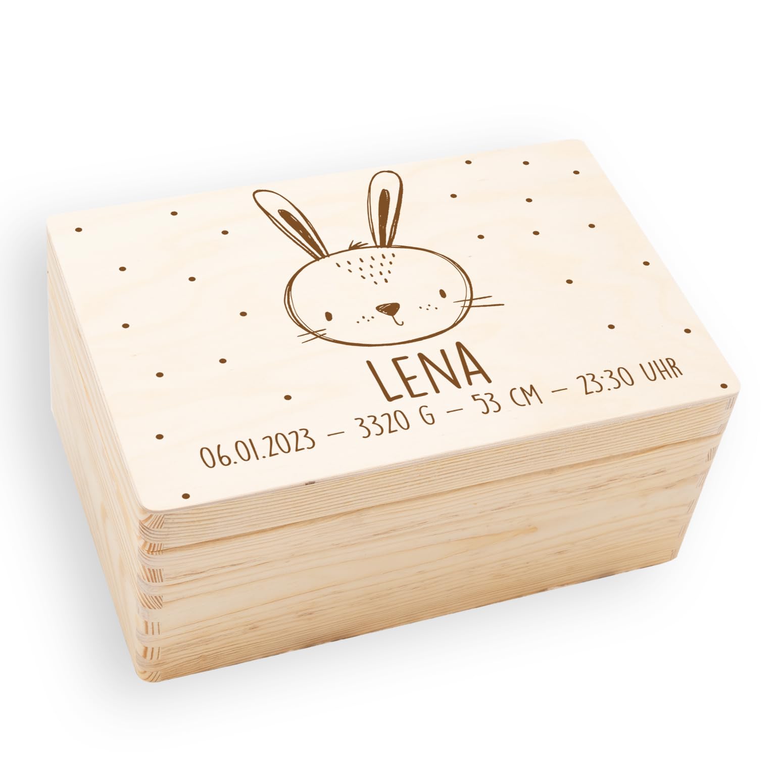 KIDSMOOD - Erinnerungsbox Baby, personalisierte Holzkiste mit Deckel, Ideal zur Aufbewahrung von Erinnerungen und als Geschenk zur Geburt, Taufe oder als Geburtstagsgeschenk für Mädchen und Jungen