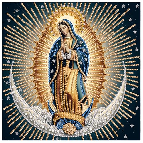 DPDAKIT Diamond Painting Kits, Virgin Mary Prayer 5D Special Shape Diamond Art Kits for Adults, Crystal Rhinestones Art Craft for Beginners DIY Home Wall Decor Gift, 12 × 12 Inches