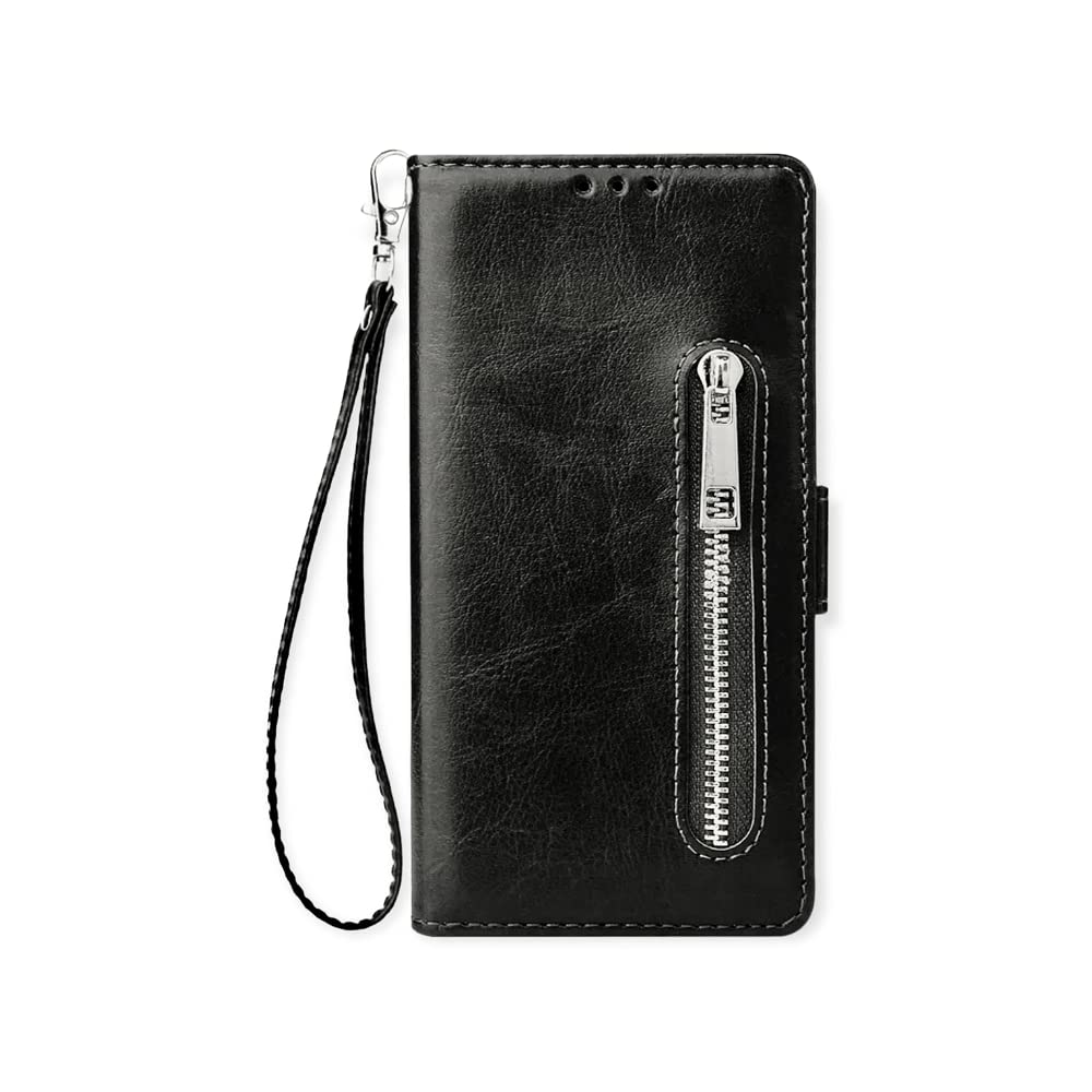TELETEL Zipper Magnetic Closure Wallet Card Holder Flip Case for Samsung Galaxy S23 Ultra |Mobile Cover|Back Flip Cover-Black (B0BVZGQ62L) Amazon Price History, Amazon Price Tracker