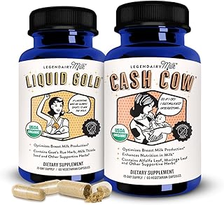 Legendairy Milk Liquid Gold + Cash Cow, Lactation Supplement for Milk Supply Increase and Enhance Prolactin Release - Lactation Support for Breast Milk Production