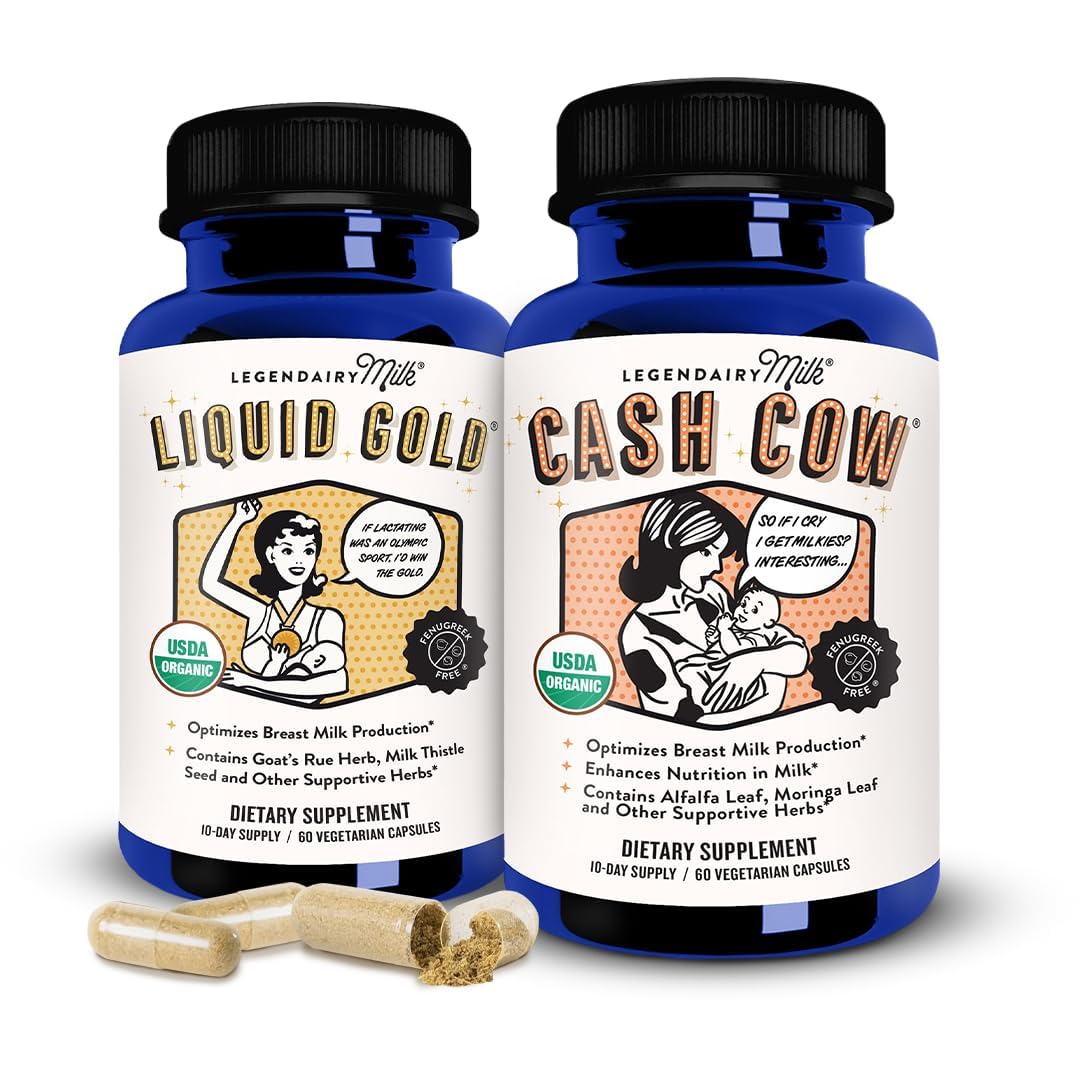 Liquid Gold + Cash Cow, Lactation Supplement for Milk Supply Increase and Enhance Prolactin Release - Lactation Support for Breast Milk Production