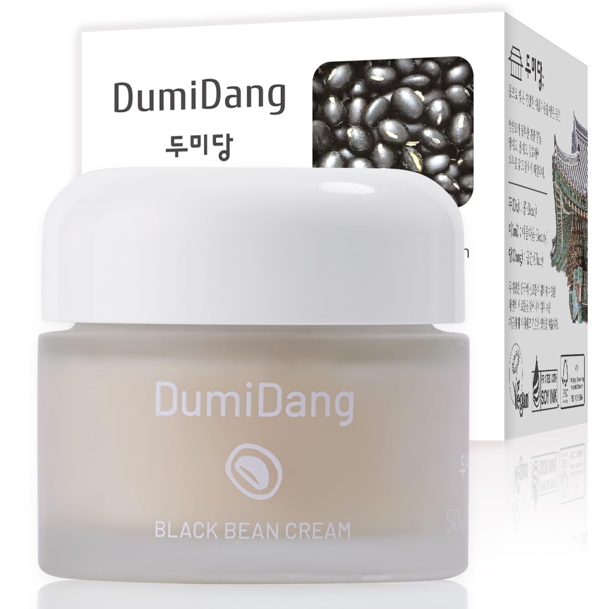 DumiDang Black Bean Cream - Korean Traditional Vegan Skincare Formula, Anti-Aging and Collagen boosting with Fermented Black Bean Extract, vegetable