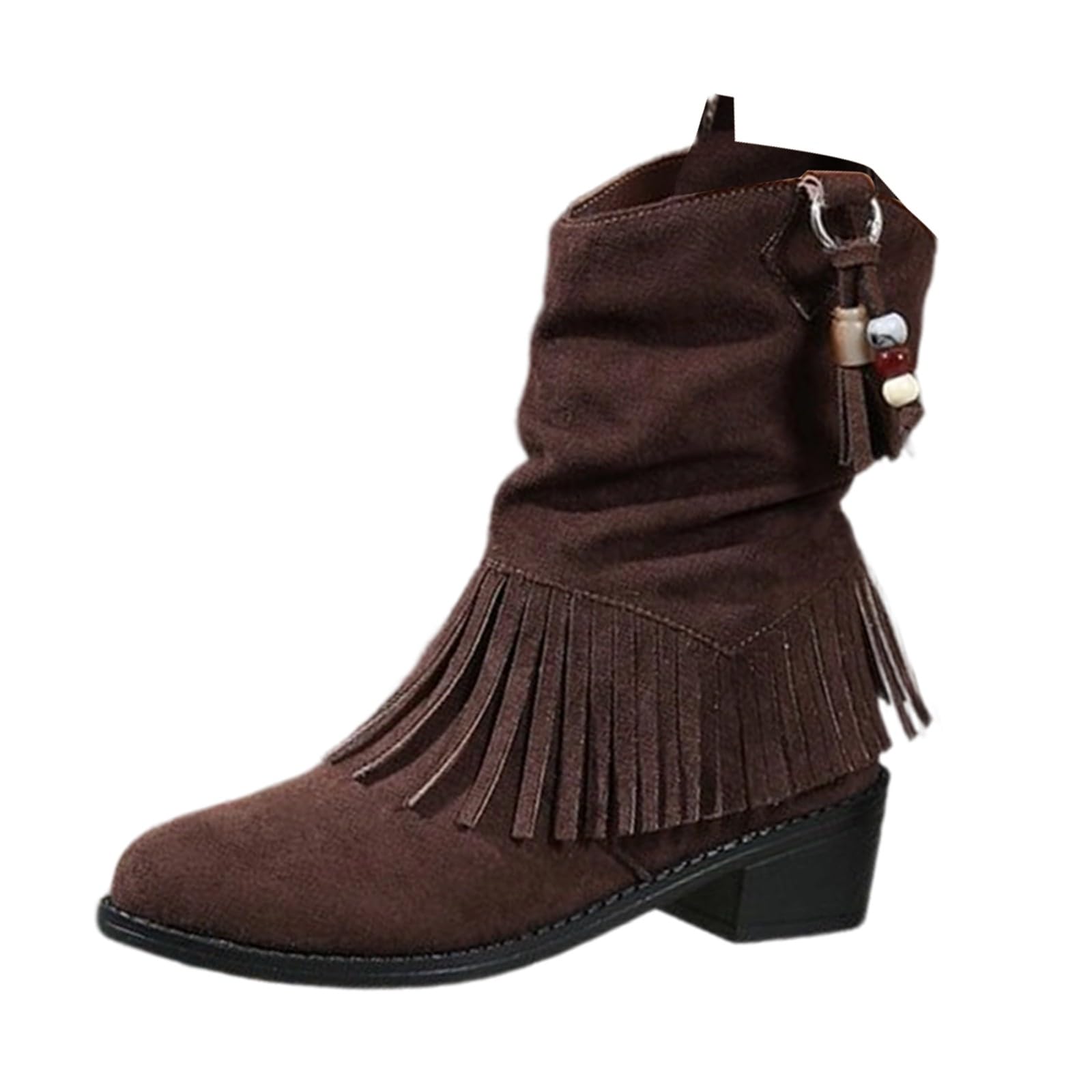 Generisch Cowboystiefel Damen, Cowboy Stiefel Damen mit Fransen Cowgirl Kostüm Wildleder Cowboy Boots Festival Westernstiefel Hippie Stiefel Schuhe Western-Party Karneval Kostüme