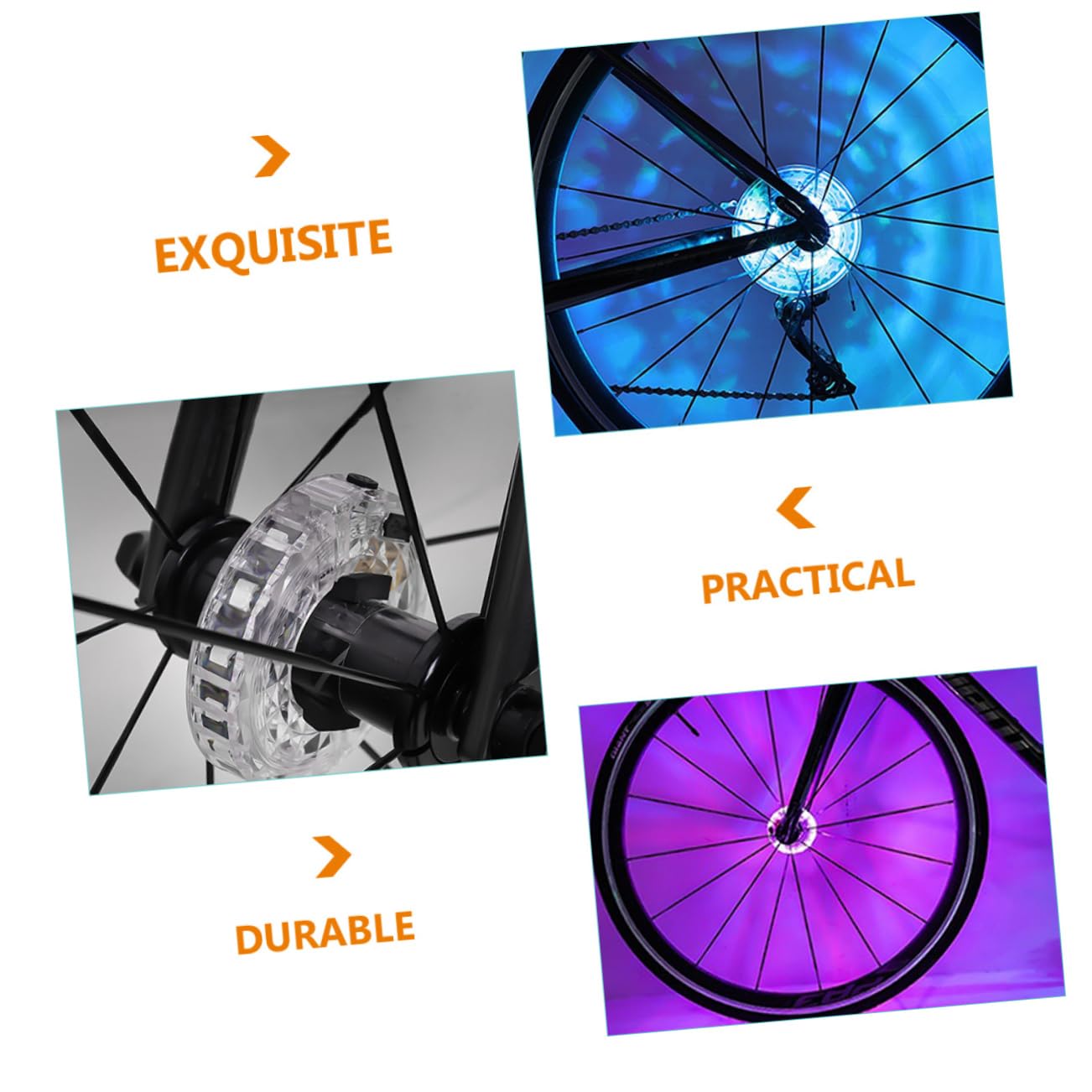 Toyvian Curseur Flash Intelligent éclairage de vélo décoratif Feux de Roue de vélo d'équitation lumière LED de Roue de vélo lumières LED vélo Lampe de vélo décorative Plastique Blanche