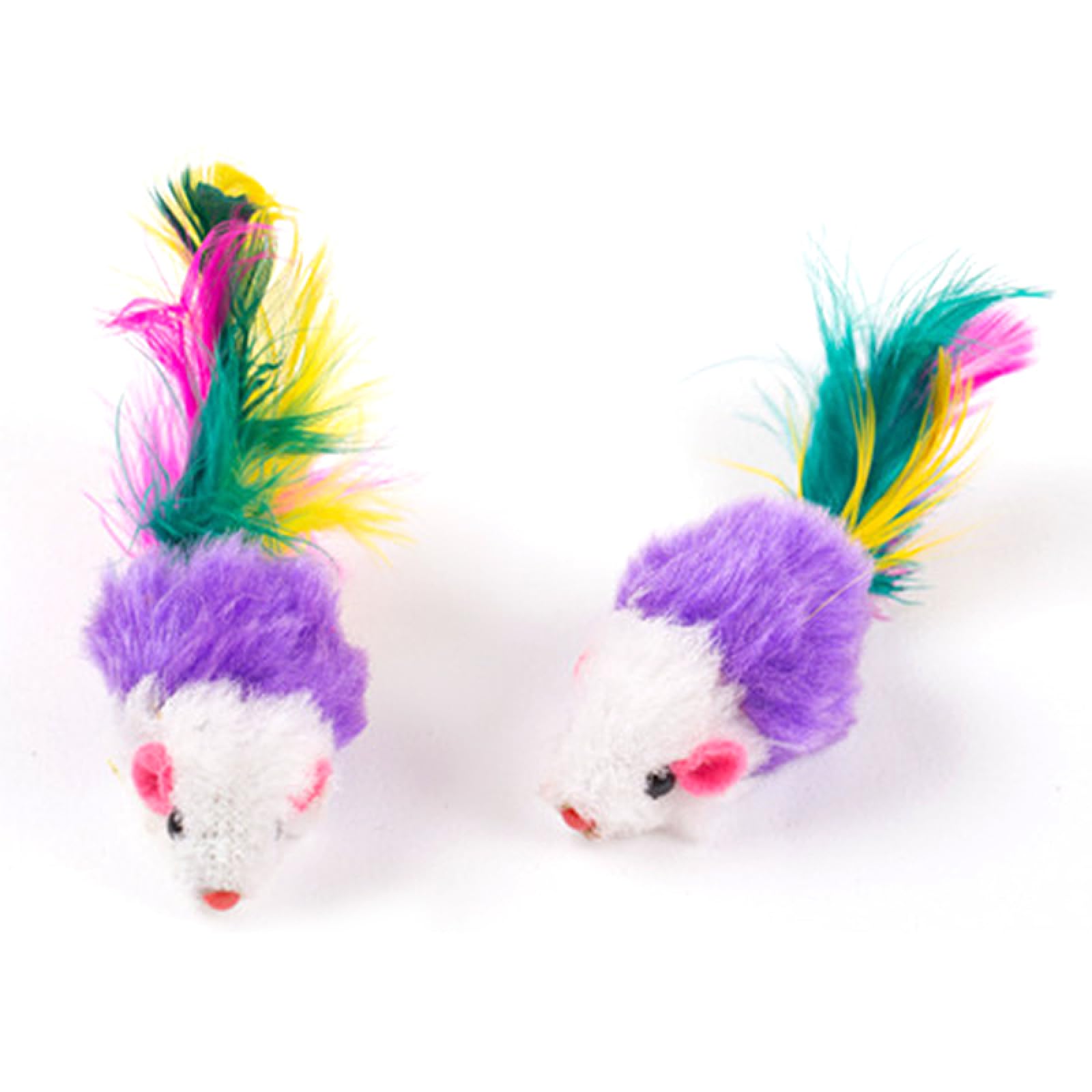 Katzenangel, Katzenspielzeug Mini Weiche Fleece Falsche Maus Bunte Feder Spielen Trainingsspielzeug for Kätzchen Welpen 20Pcs