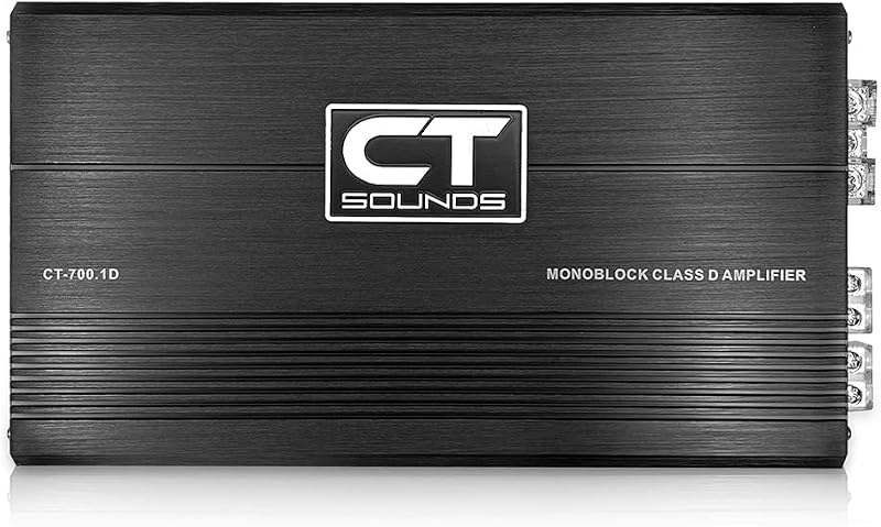 CT Sounds CT-700.1D Amplificador monobloque de audio para automóvil compacto clase D, 700 vatios RMS