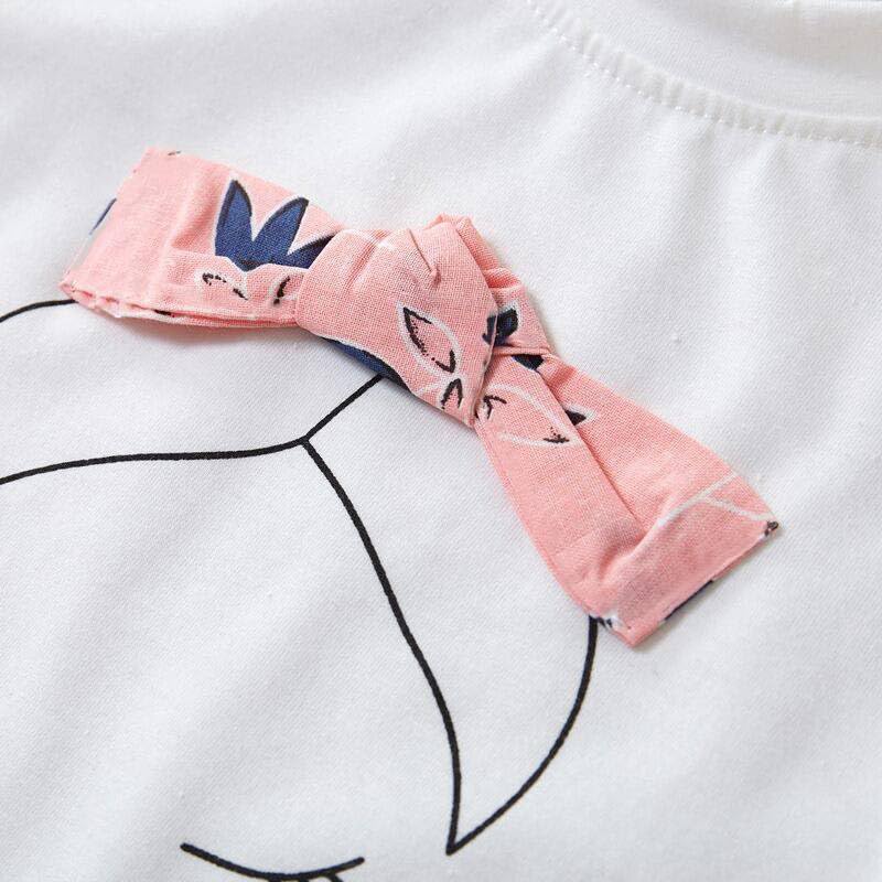 Casual Girls 2 piece set - Sleeveless cotton Bowknot Top and Printed Shorts4