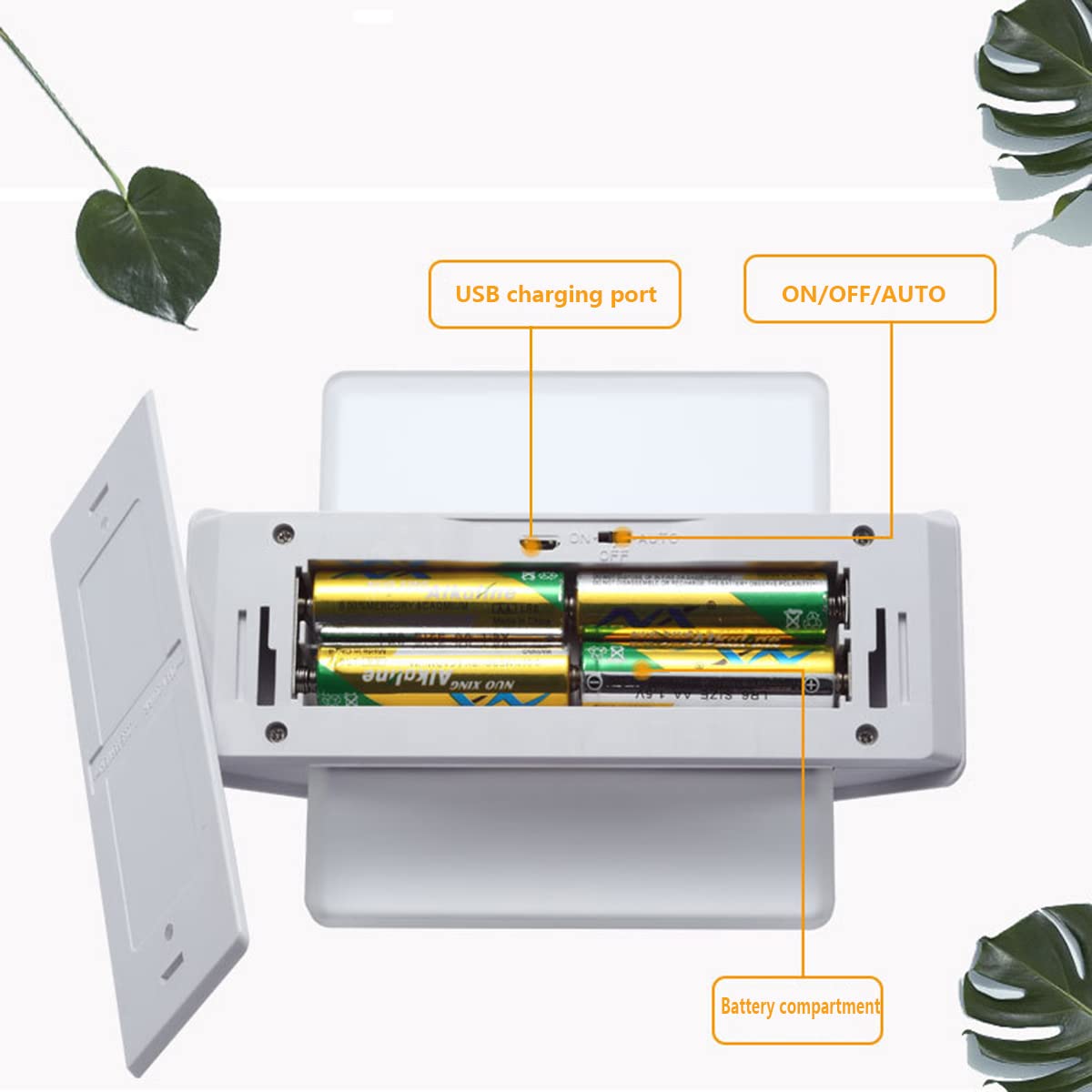 LED Nachtlicht Bewegungsmelder Batterie Nachtlampe USB Wiederaufladbar Warmweiß Mit 3 Modi(Auto/ON/OFF) Sensor Licht Schrankleuchte Aluminium Wandleuchte Für Kinderzimmer, Bad, Flur, Küche