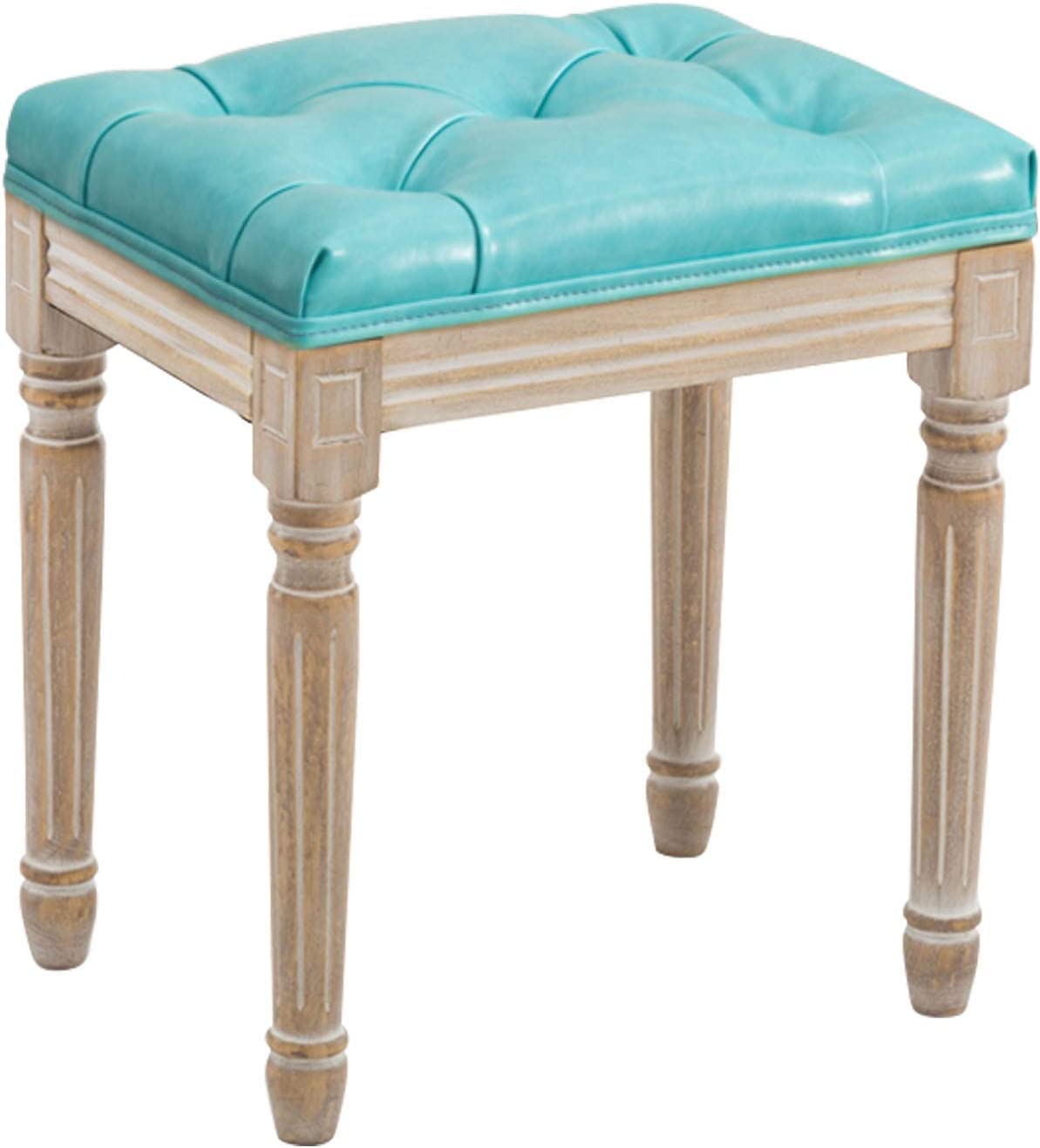 Taburete de tocador de madera maciza banco retro moderno de 40x46 cm y 60x46 cm para dormitorio