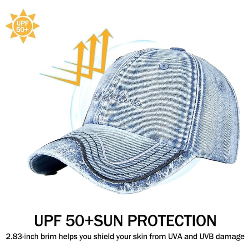 Image of Baseball Cap for Women Men - Adjustable Size Hat | Sun Protection,Colourfast,Moisture Wicking,Ponytail Hole,Wrinkle Free